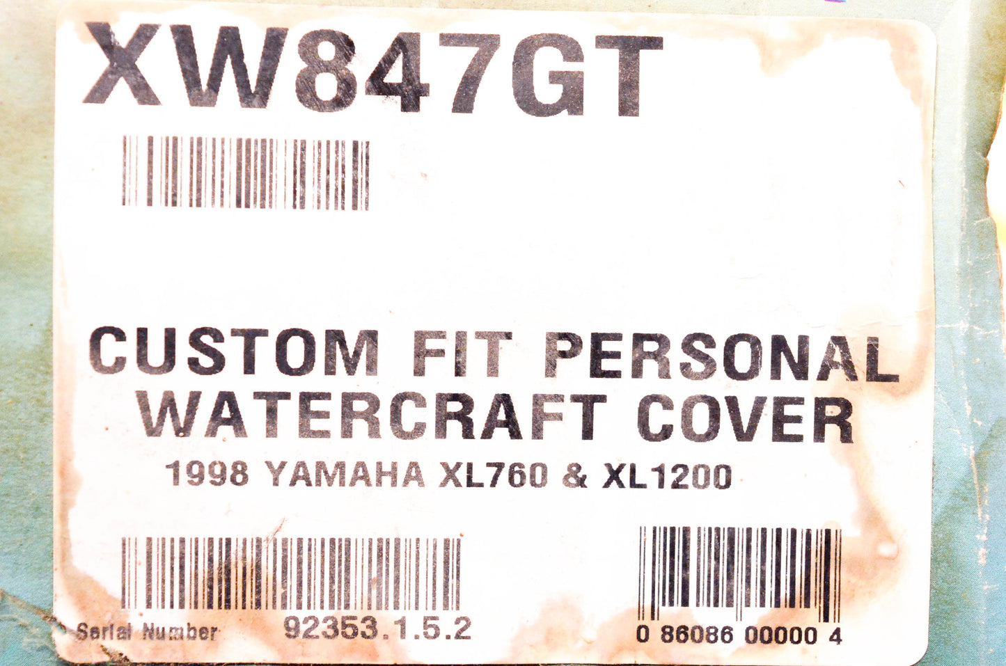 Covercraft XW847-GT Glen-Tuf Deluxe Custom Fit Watercraft Cover NOS