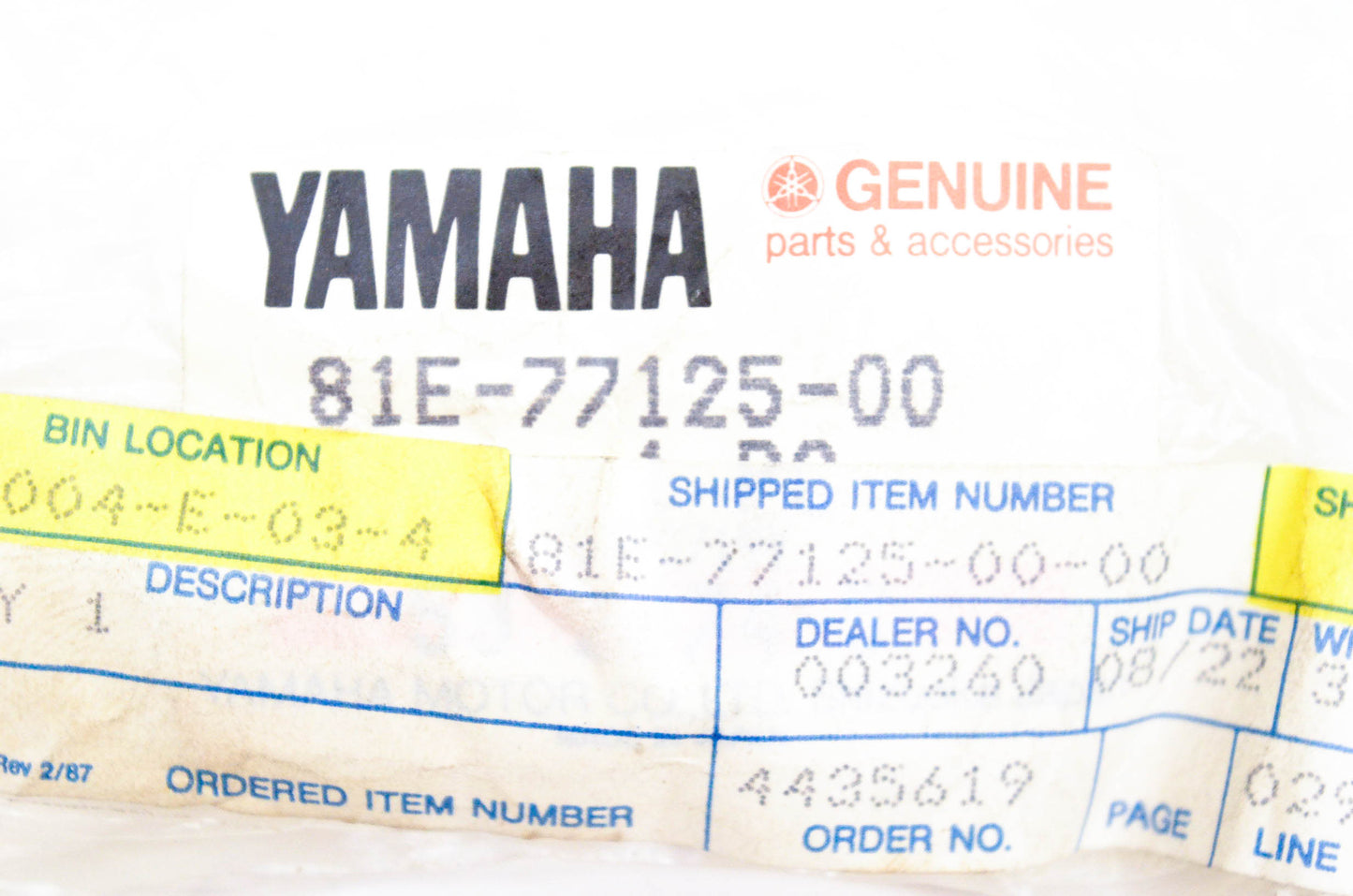 New OEM Yamaha 81E-77125-00-00 Windshield Stay NOS
