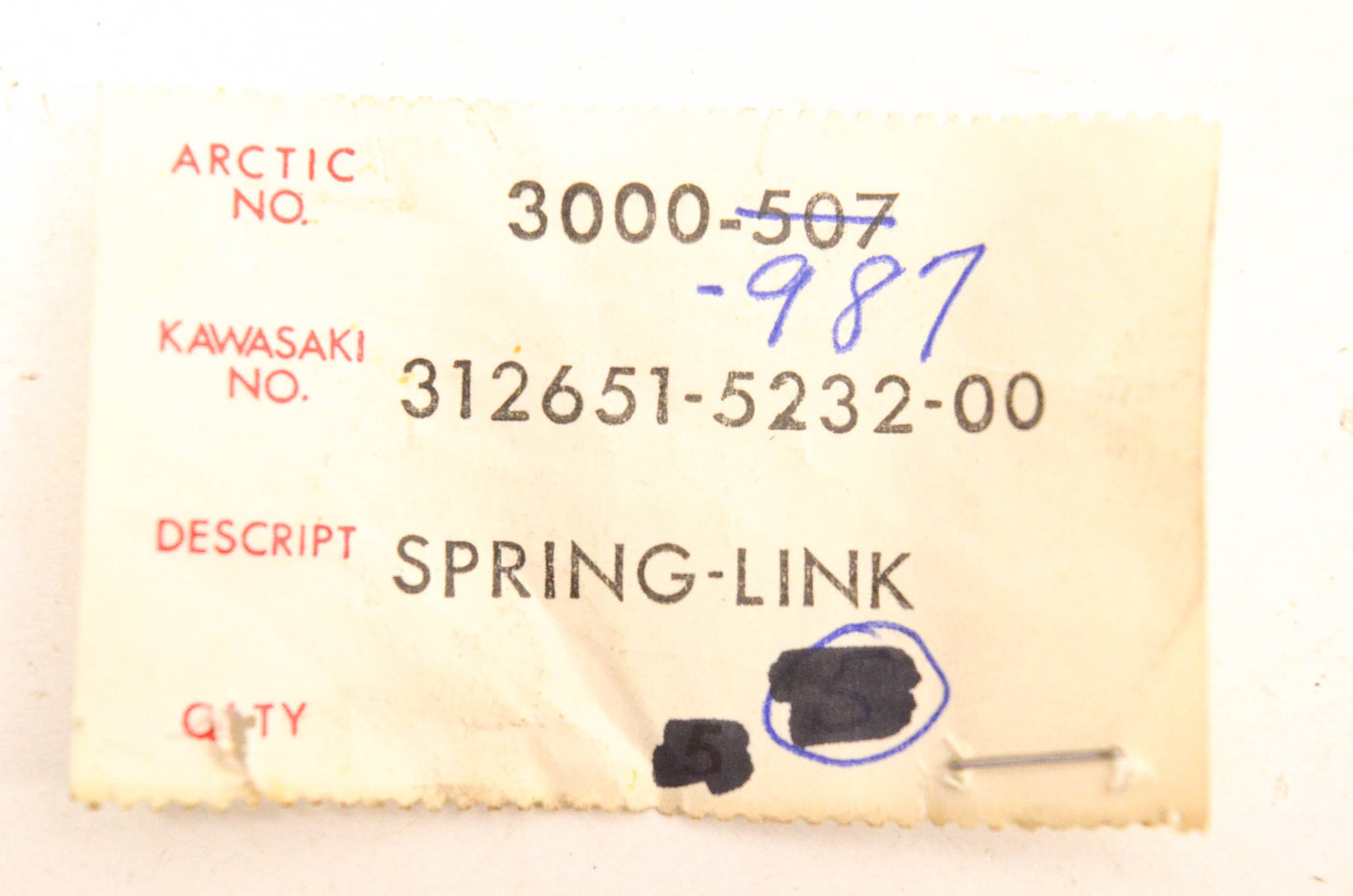 New OEM Arctic Cat 3000-507 Link Spring NOS
