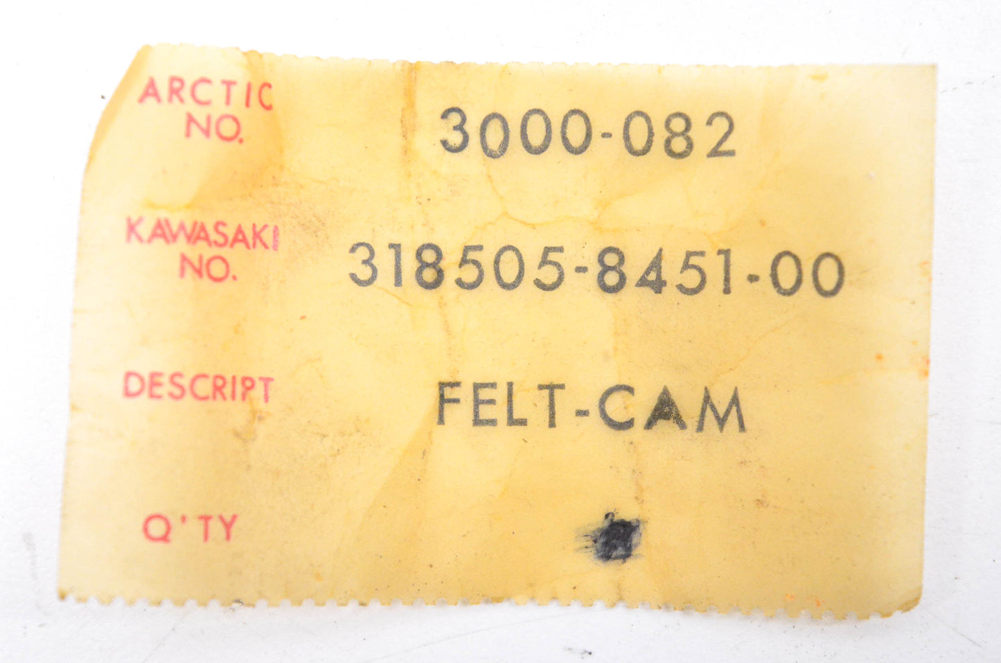 New OEM Arctic Cat 3000-082, 318505-8451-00 Cam Felt NOS