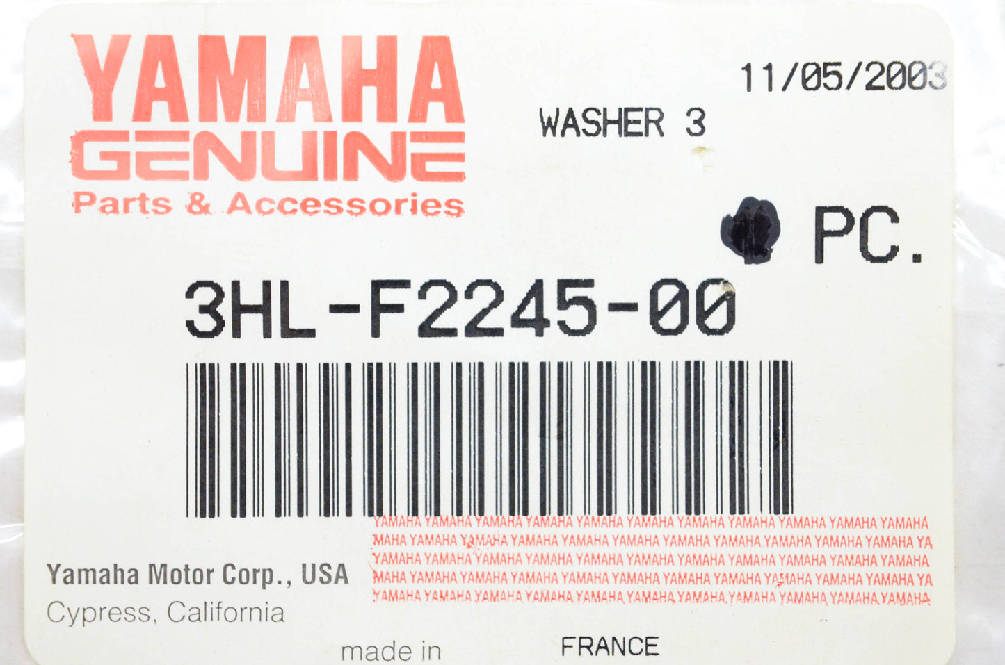 New OEM Yamaha 3HL-F2245-00-00 Washers Qty 2 NOS