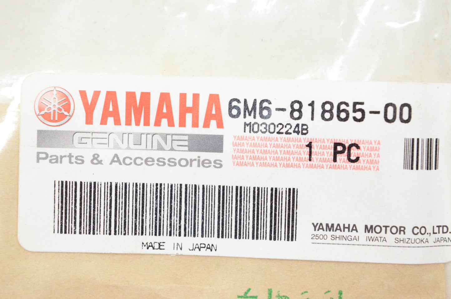 New OEM Yamaha 6M6-81865-00-00 Weight Holder NOS