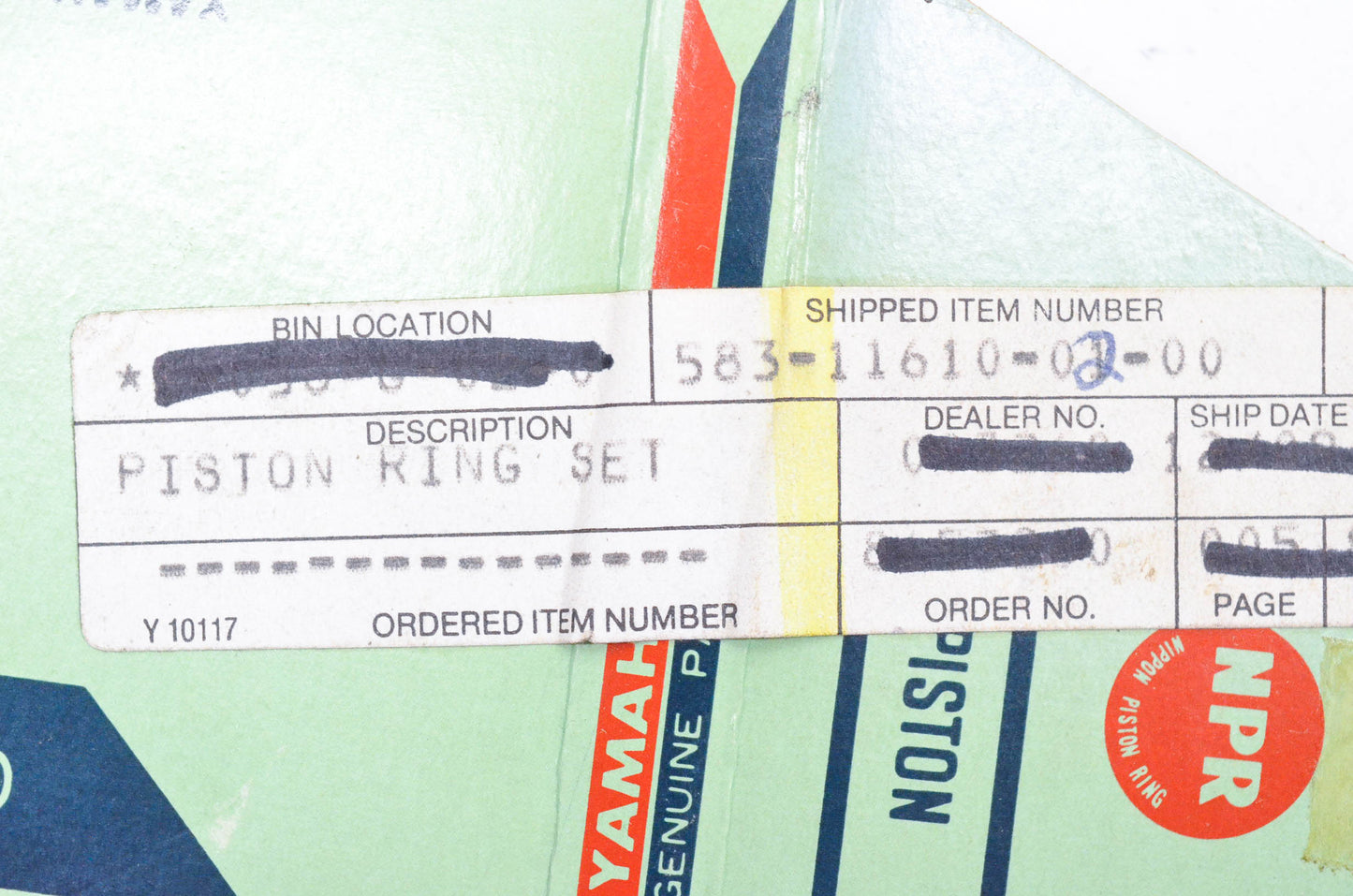 New OEM Yamaha 583-11610-01-00 Piston Ring Kit Std NOS