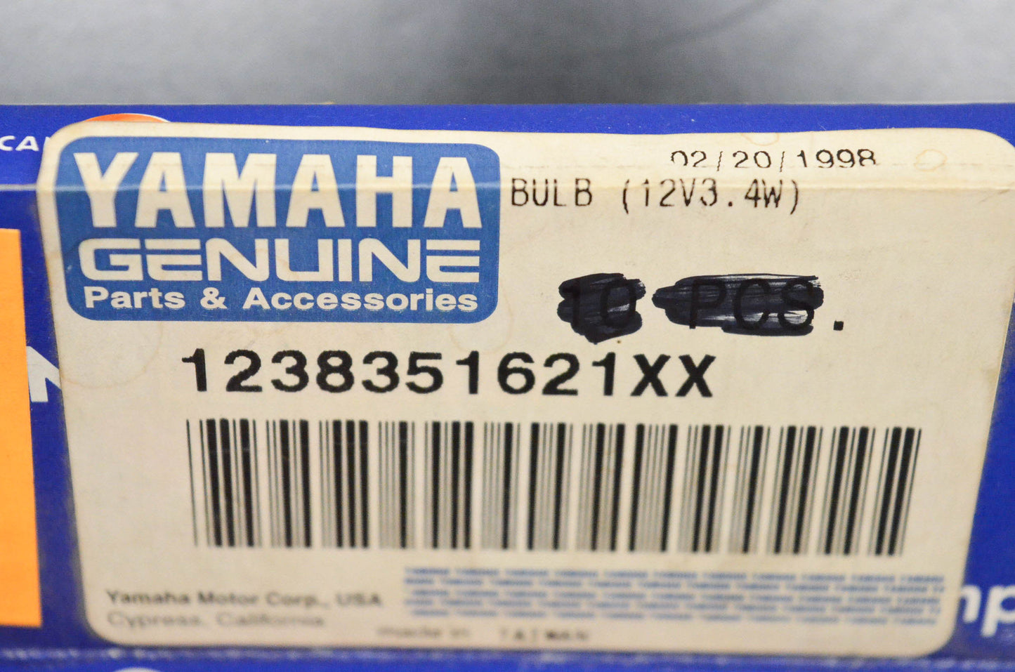 New OEM Yamaha 123-83516-21-XX Candlepower 12v 3.4w Bulb NOS