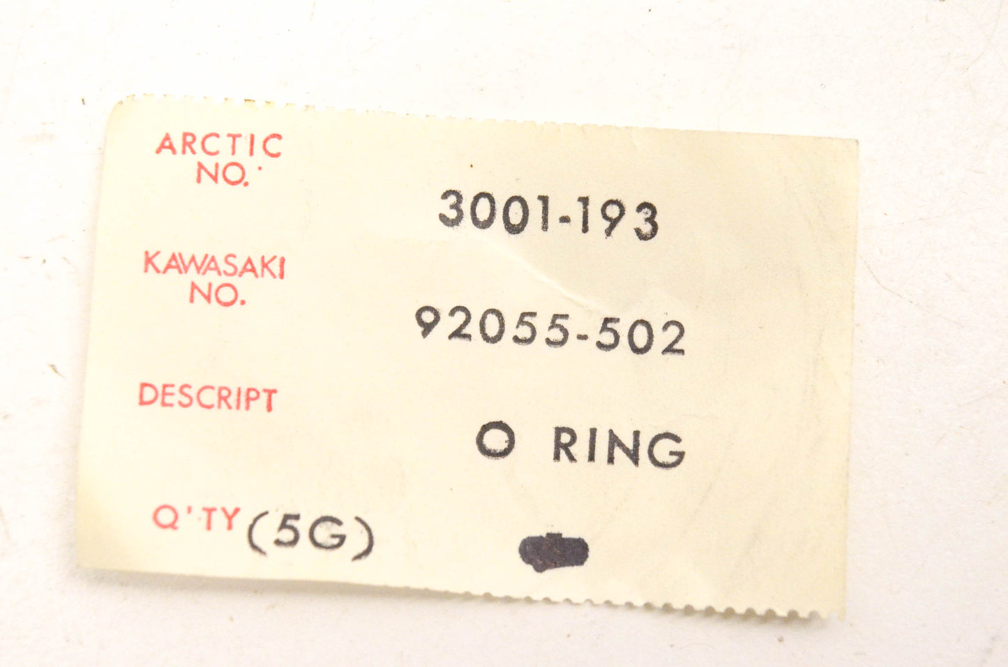New OEM Arctic Cat 3001-193 O Ring NOS