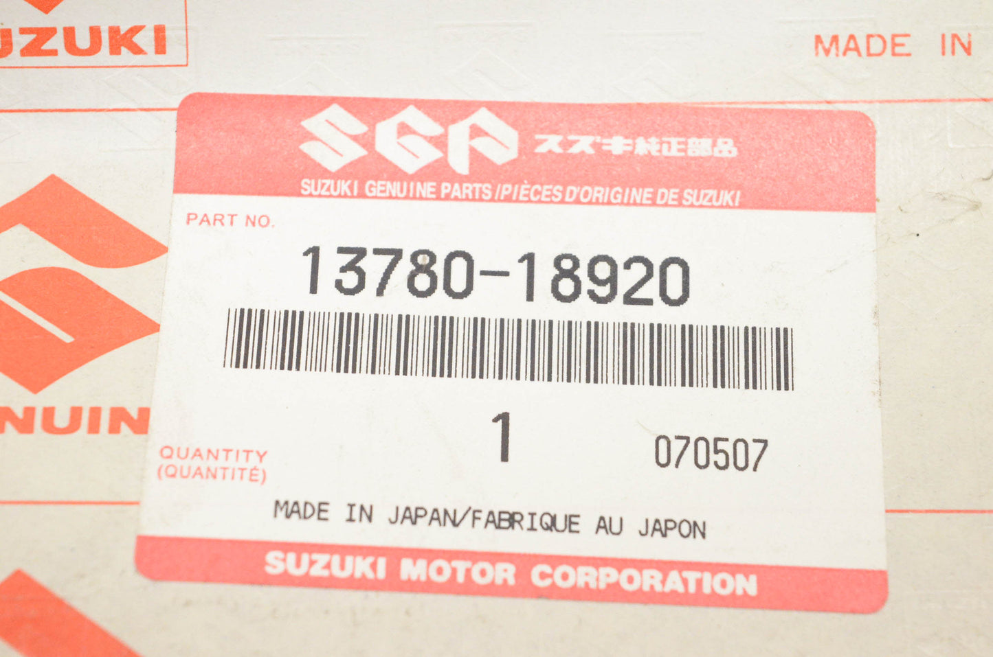 New OEM Suzuki 13780-18920 Air Filter NOS