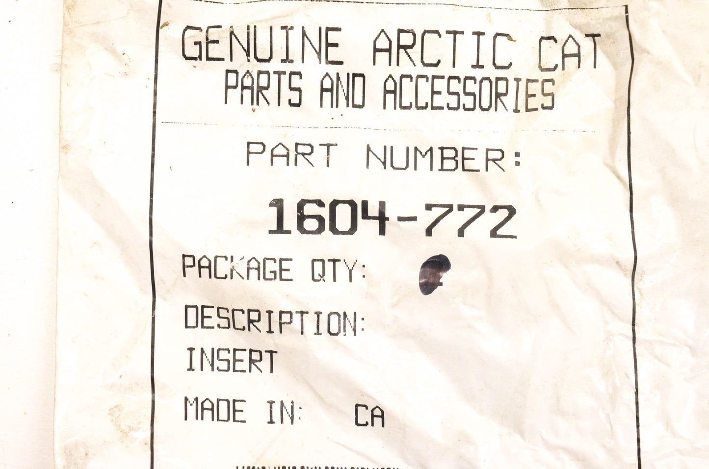New OEM Arctic Cat 1604-772 Inner Wheel Insert NOS