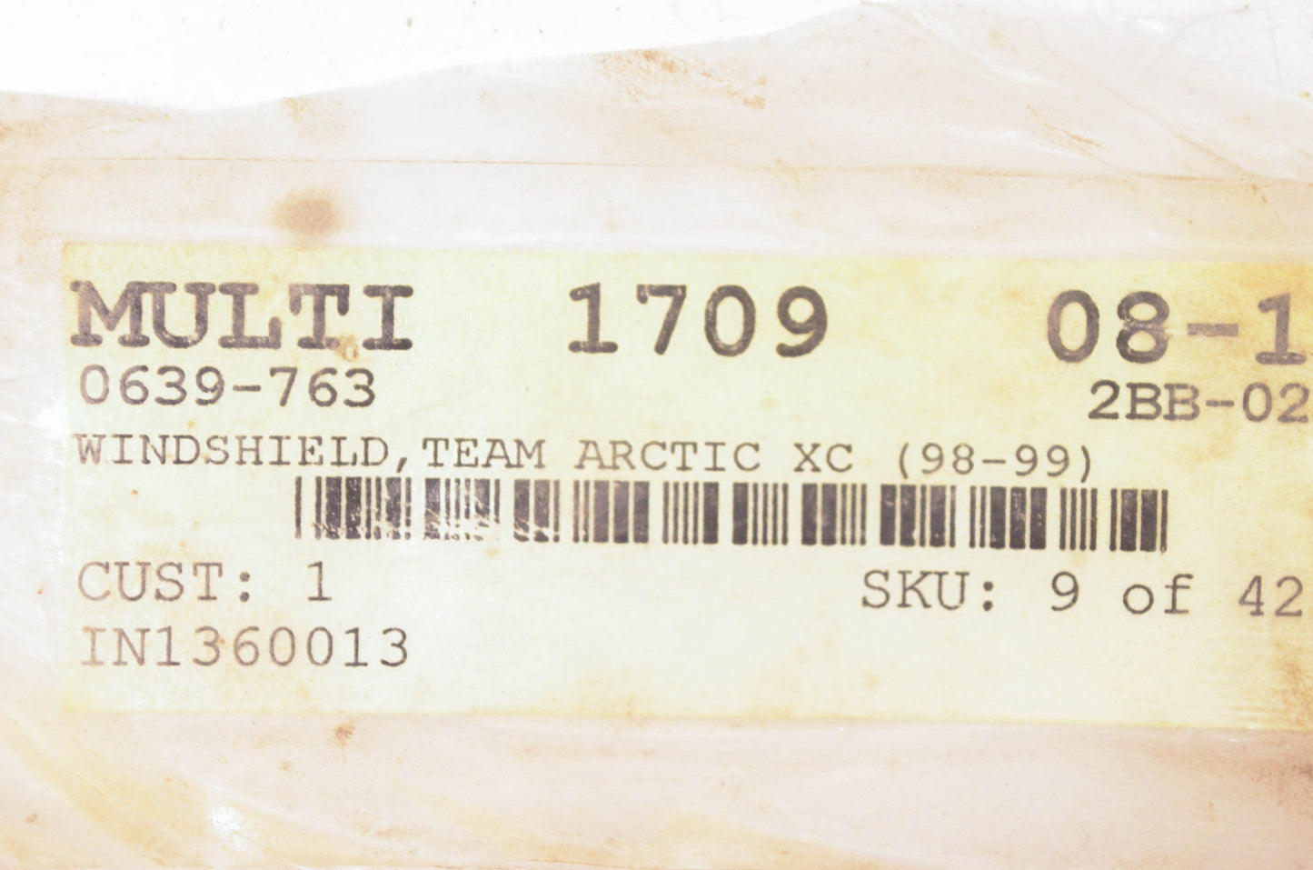 New OEM Arctic Cat 0639-763 Team Arctic XC 1998-99 Windshield ZR Smoke NOS