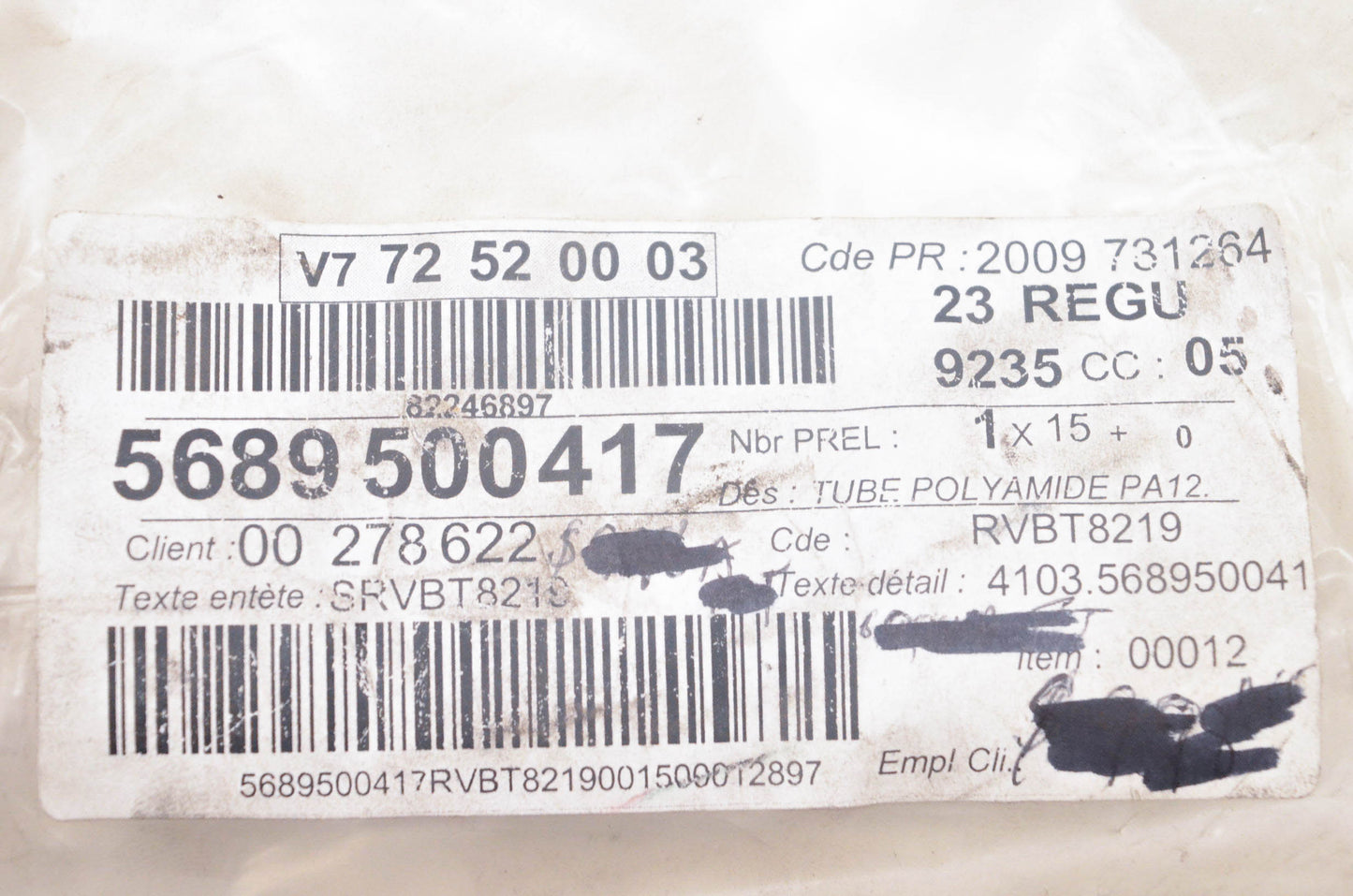 Renault 5689500417, RVBT8219, 5689330049 Coupling Hose 15' NOS
