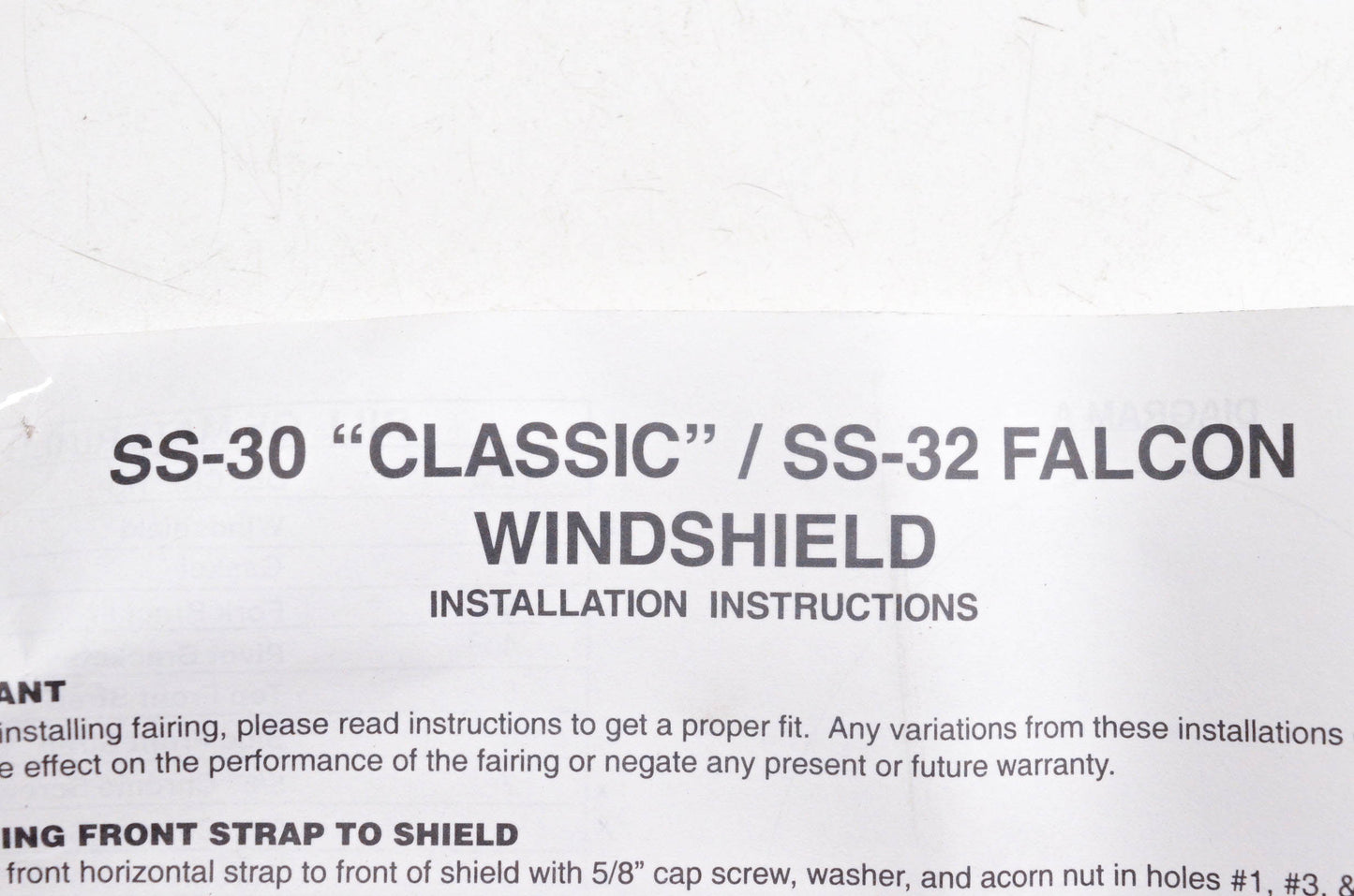Slip Stream SS-30 Classic SS-32 Falcon Windshield Mount Kit NOS