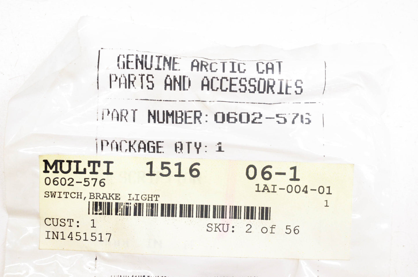 New OEM Arctic Cat 0602-576 Brake Light Switch NOS