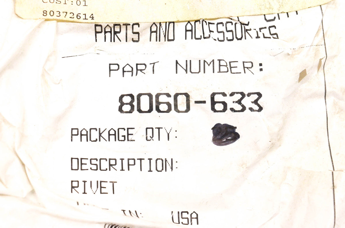 New OEM Arctic Cat 8060-633 Black Enamel Rivets Qty 3 NOS