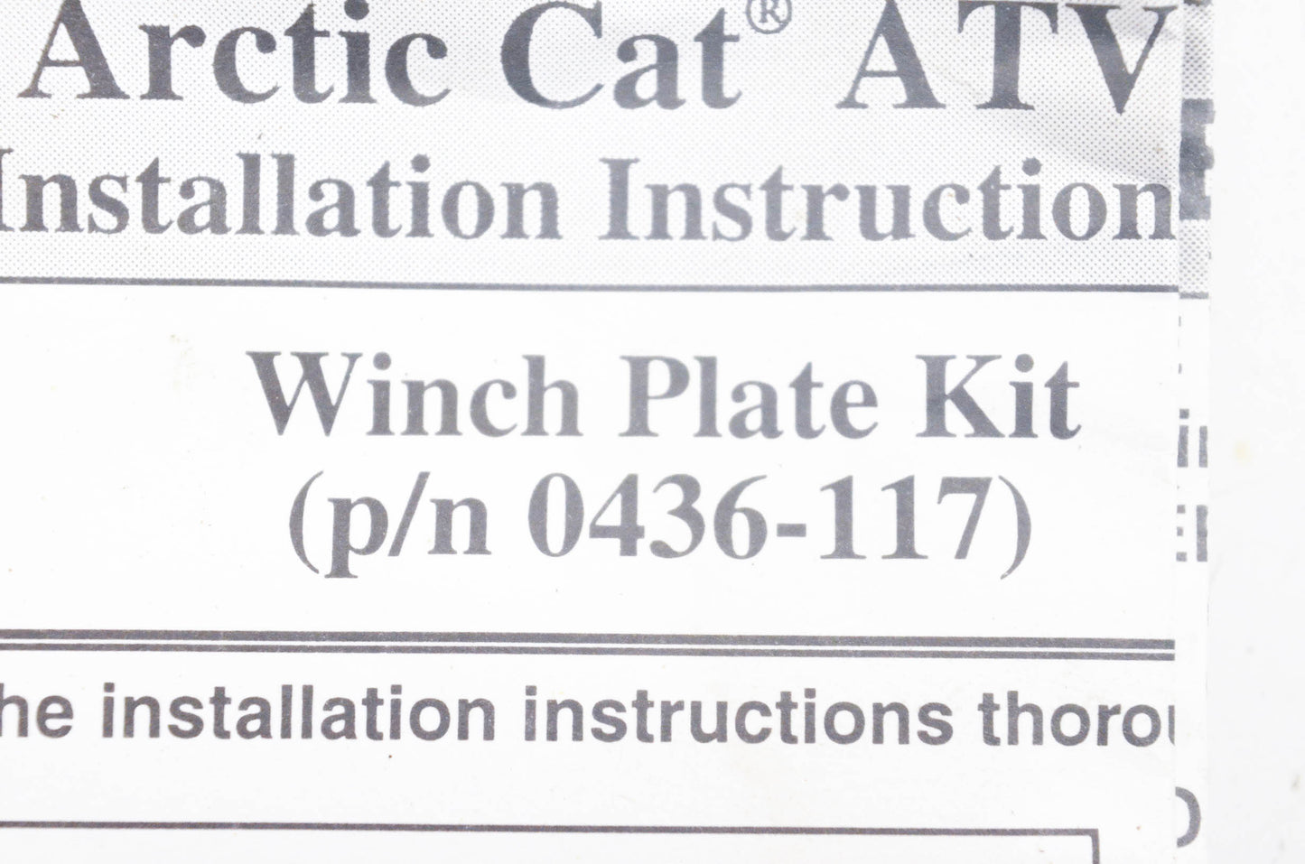 New OEM Arctic Cat 0436-117 Winch Plate Mounting Hardware Kit NOS