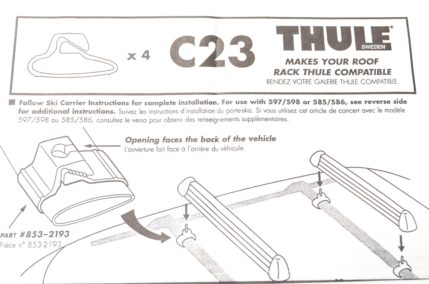 Thule 853-2193, C23 Clamp On Kit NOS