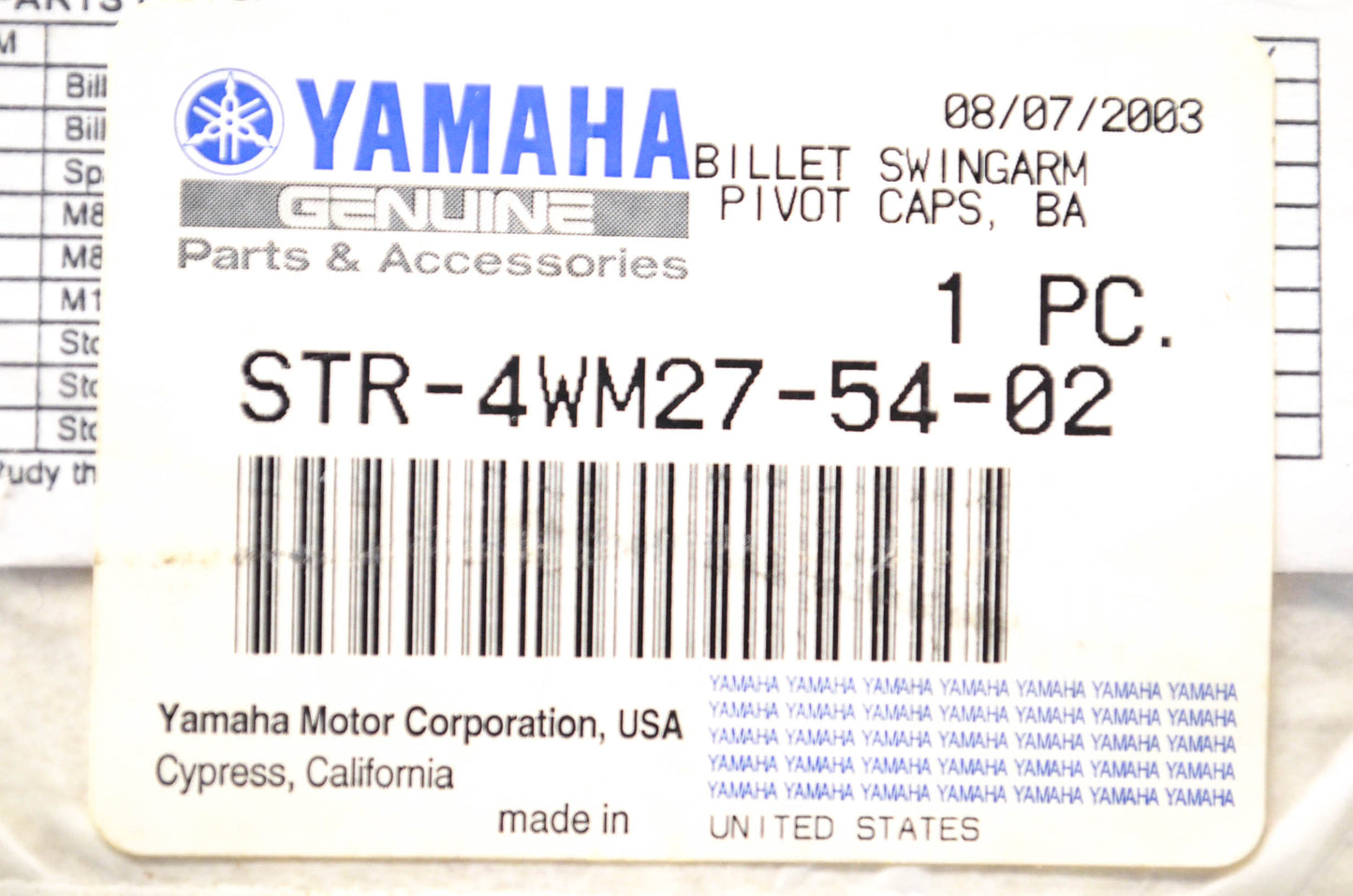 New OEM Yamaha STR-4WM27-54-02 Billet Swing Arm Kit NOS
