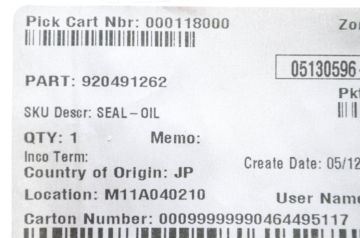 New OEM Kawasaki 920491262 Oil Seal NOS