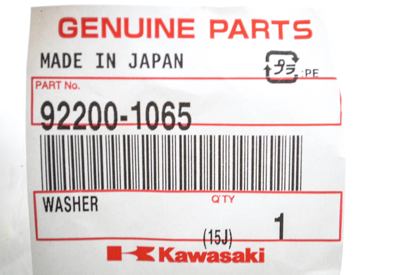 New OEM Kawasaki 92200-1065 Front Sprocket Washer NOS