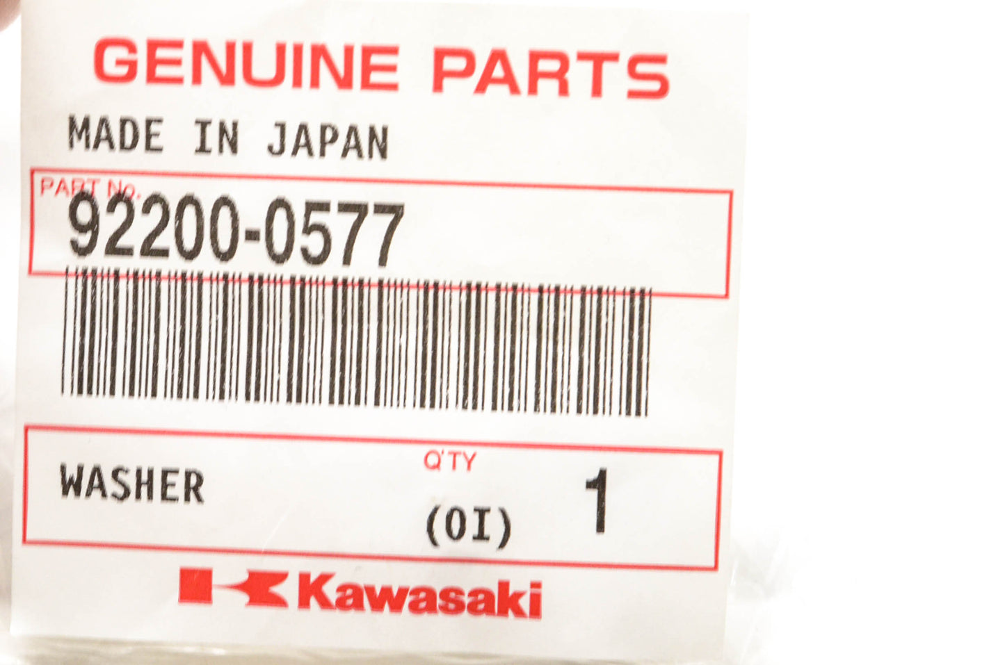 New OEM Kawasaki 92200-0577 Washer NOS