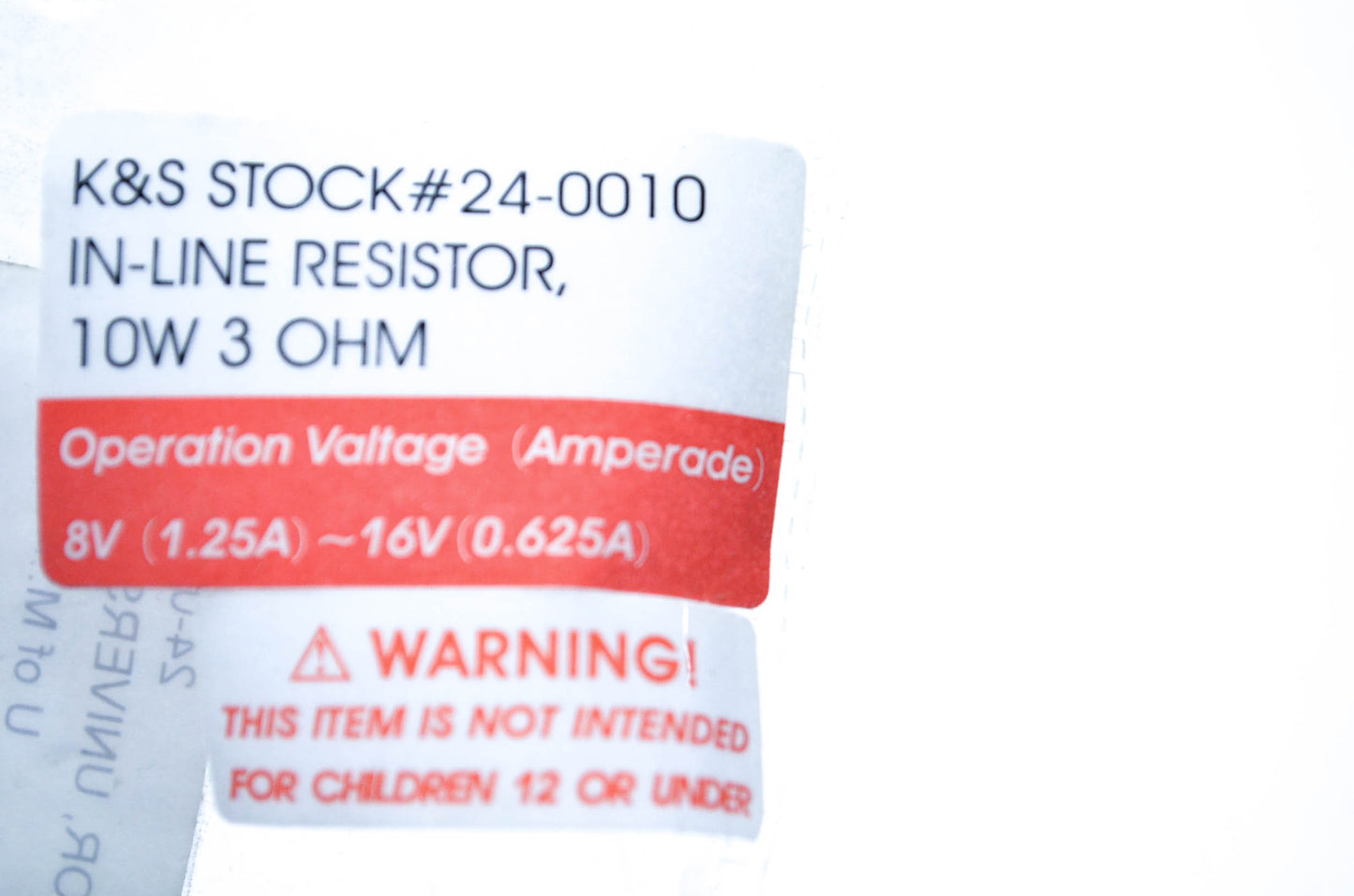 K&S Technologies 24-0010 In-Line Resistor Kit NOS