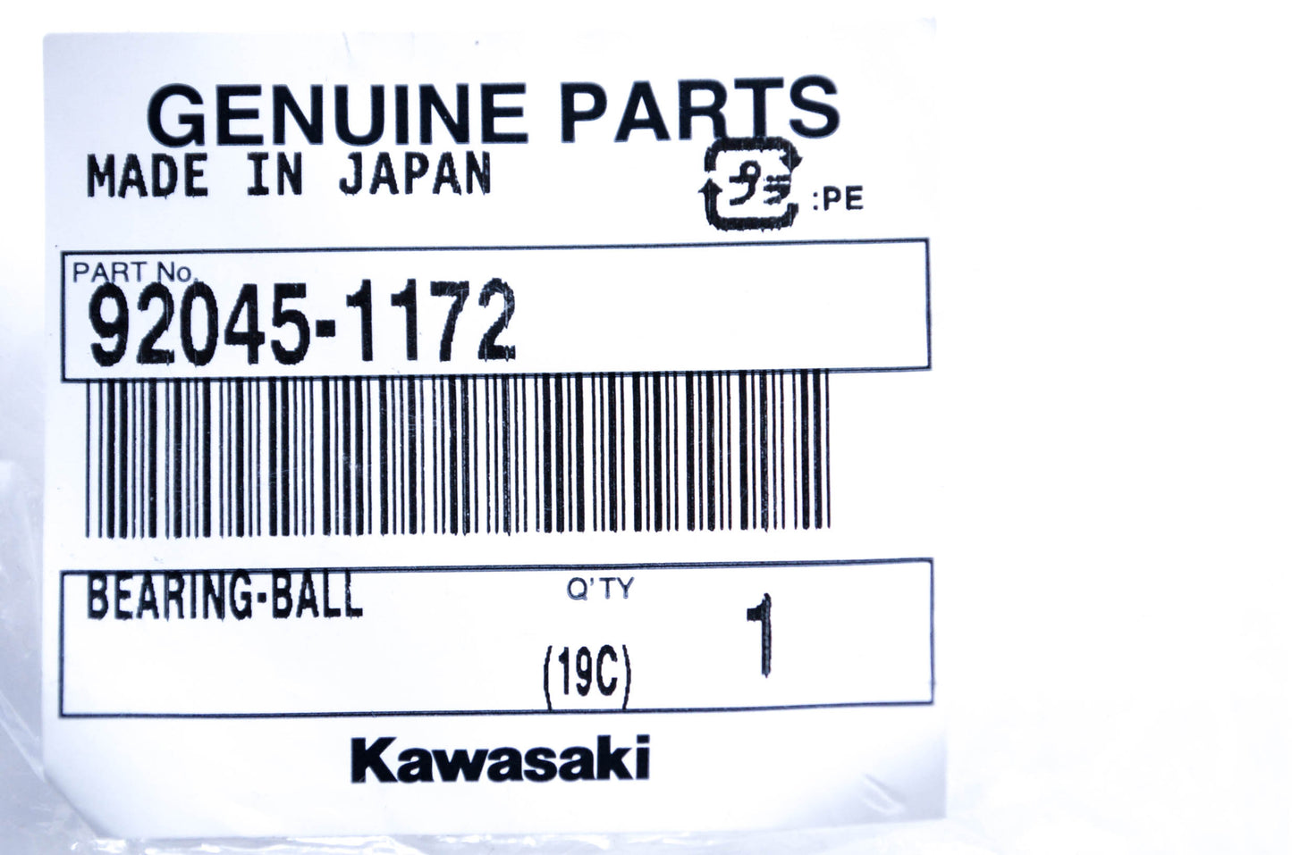 New OEM Kawasaki 92045-1172 Ball Bearing NOS