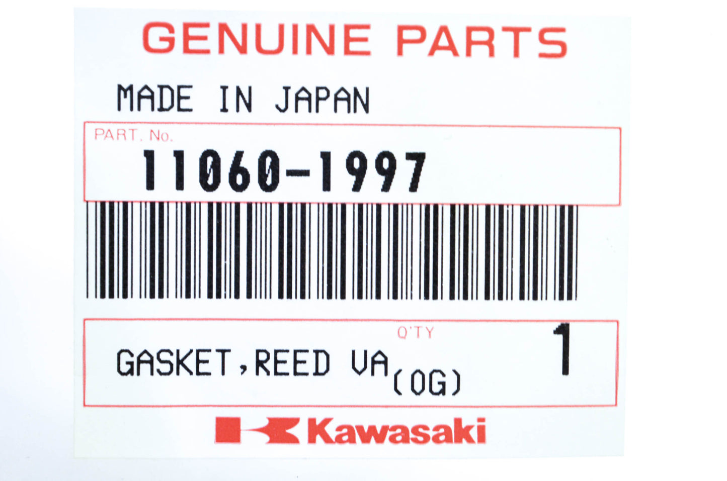 New OEM Kawasaki 11060-1997 Reed Gasket NOS
