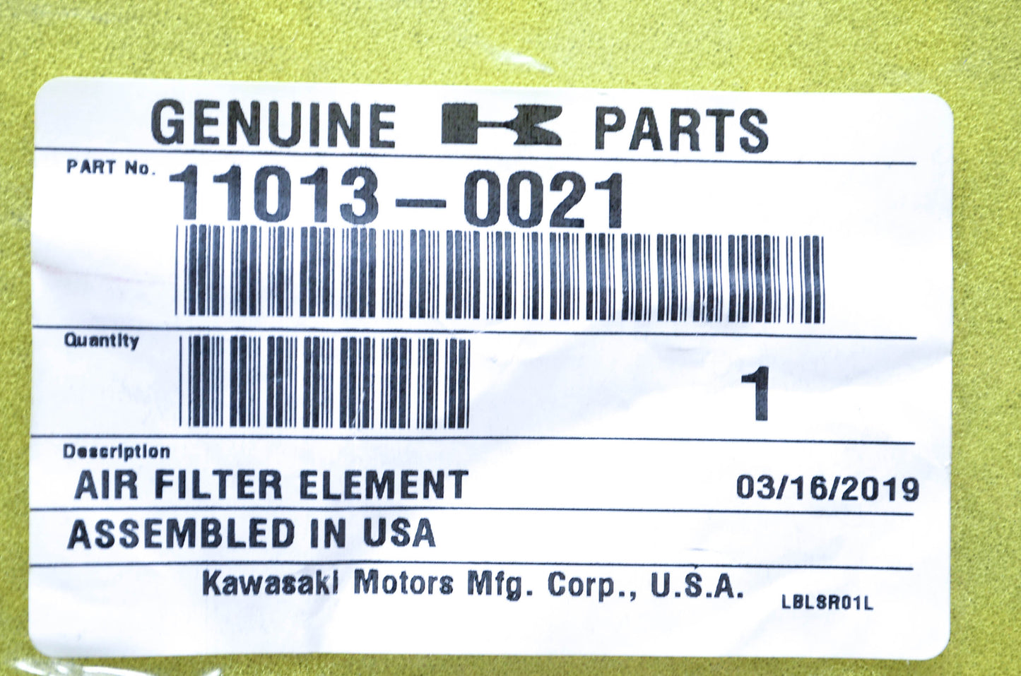 New OEM Kawasaki 11013-0021 Air Filter Element NOS