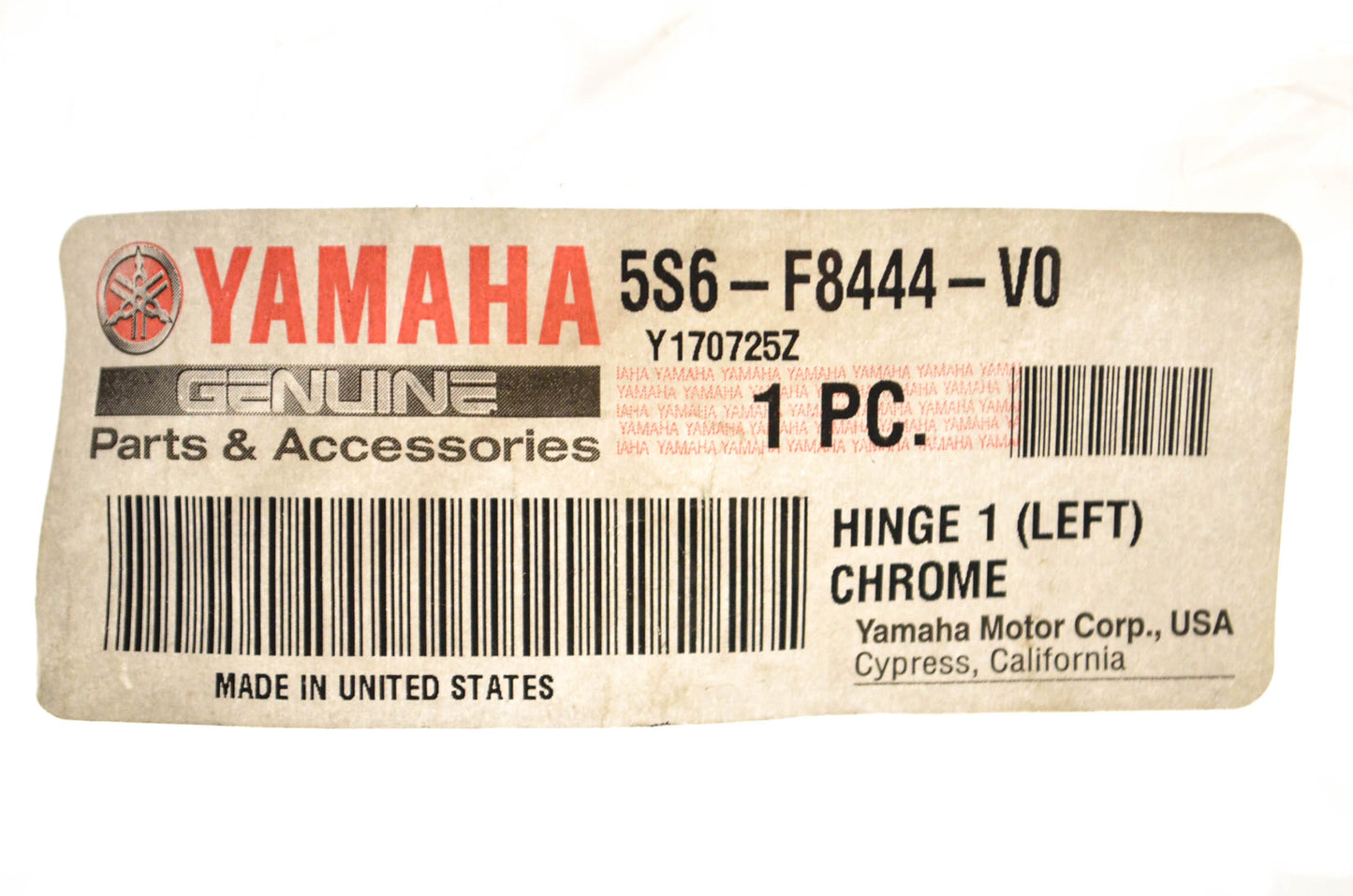 New OEM Yamaha 5S6-F8444-V0-00 Hinge NOS