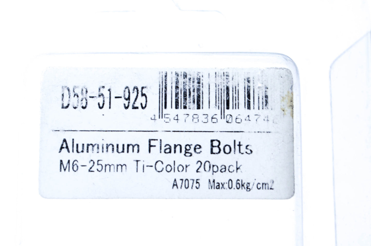 DRC D58-51-925 Aluminum Flange Bolt Kit NOS