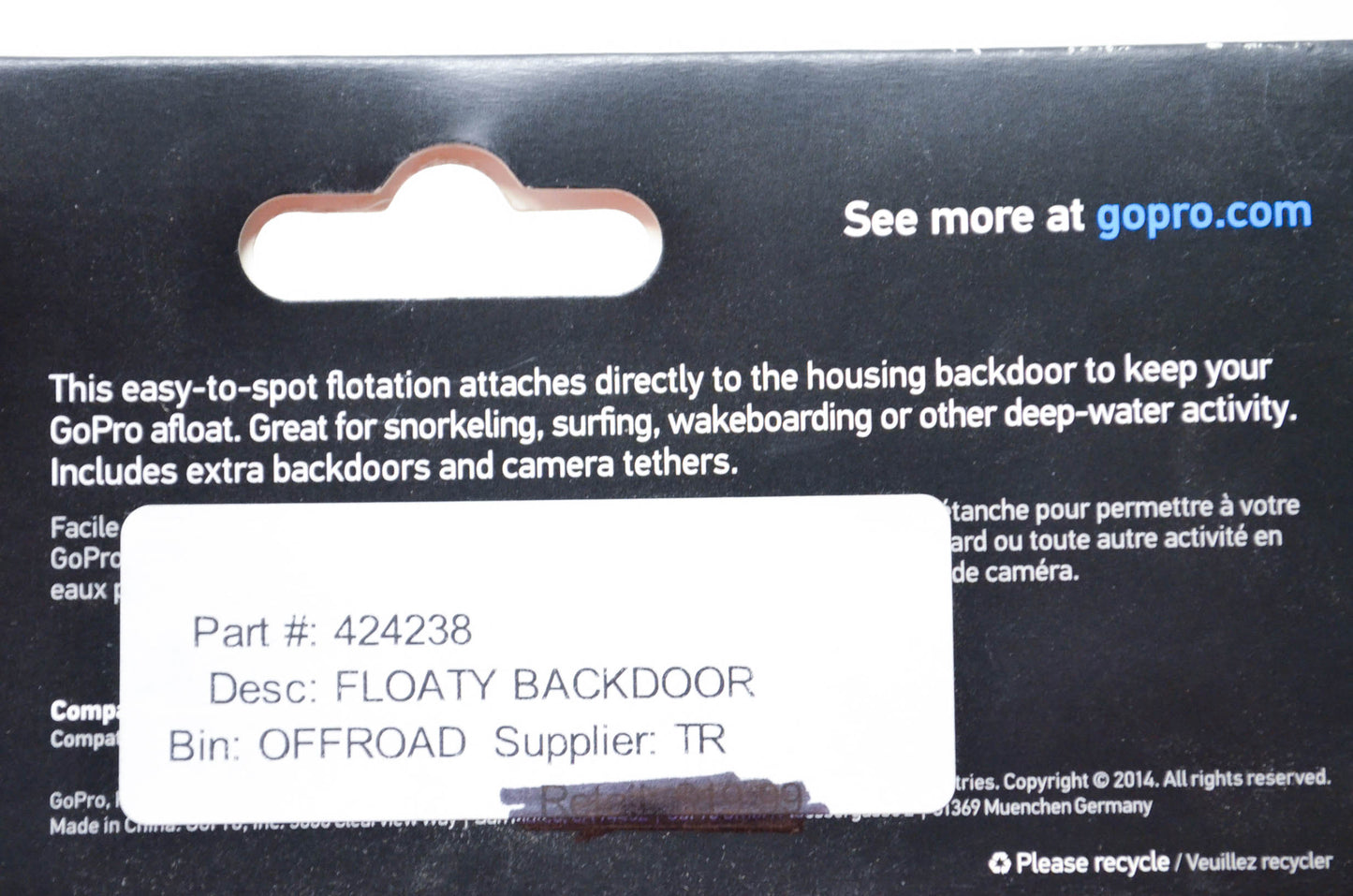 GoPro 424238, AFLTY-003 Floaty Backdoor NOS