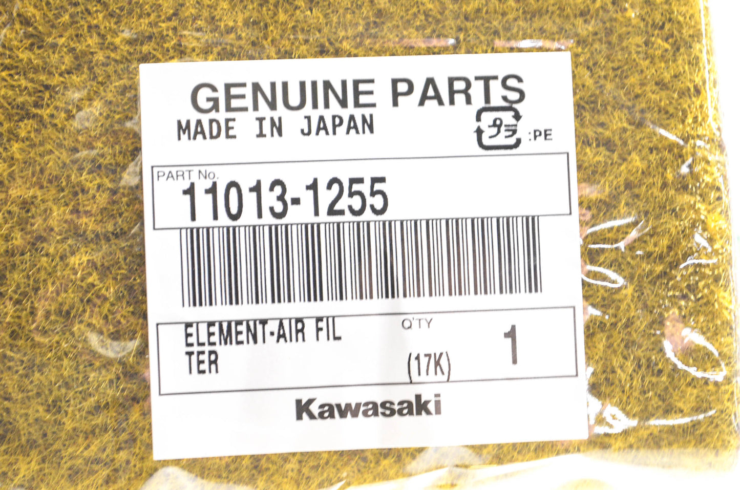 New OEM Kawasaki 11013-1255 Air Filter NOS