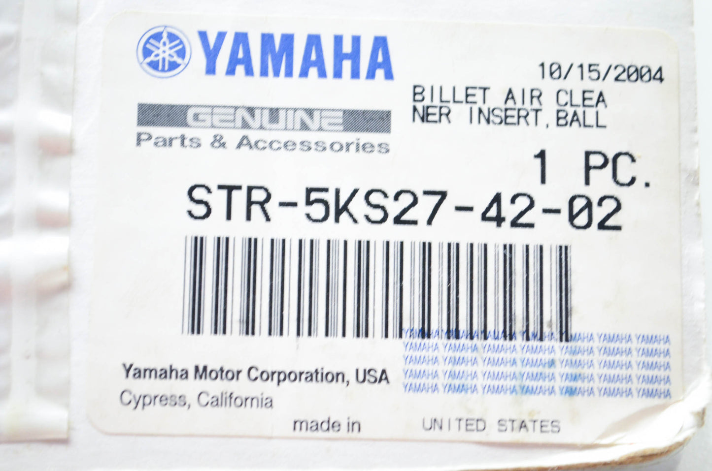 New OEM Yamaha STR-5KS27-42-02 Air Cleaner Billet NOS