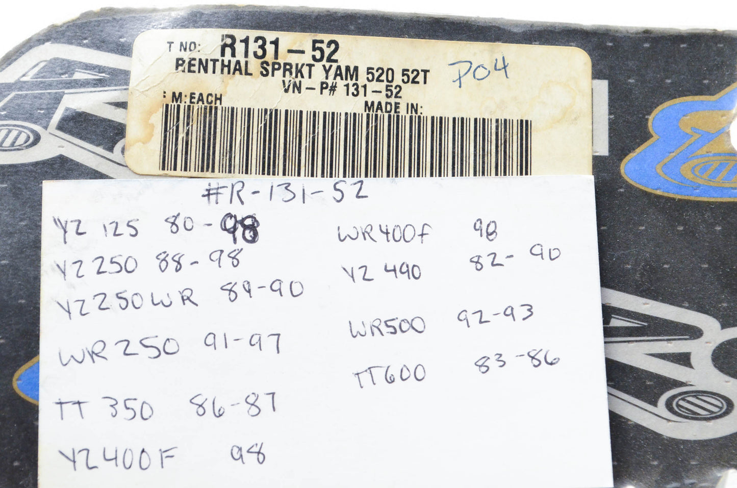 Renthal R131-52, 131U-520-52GPSI Sprocket 52T NOS