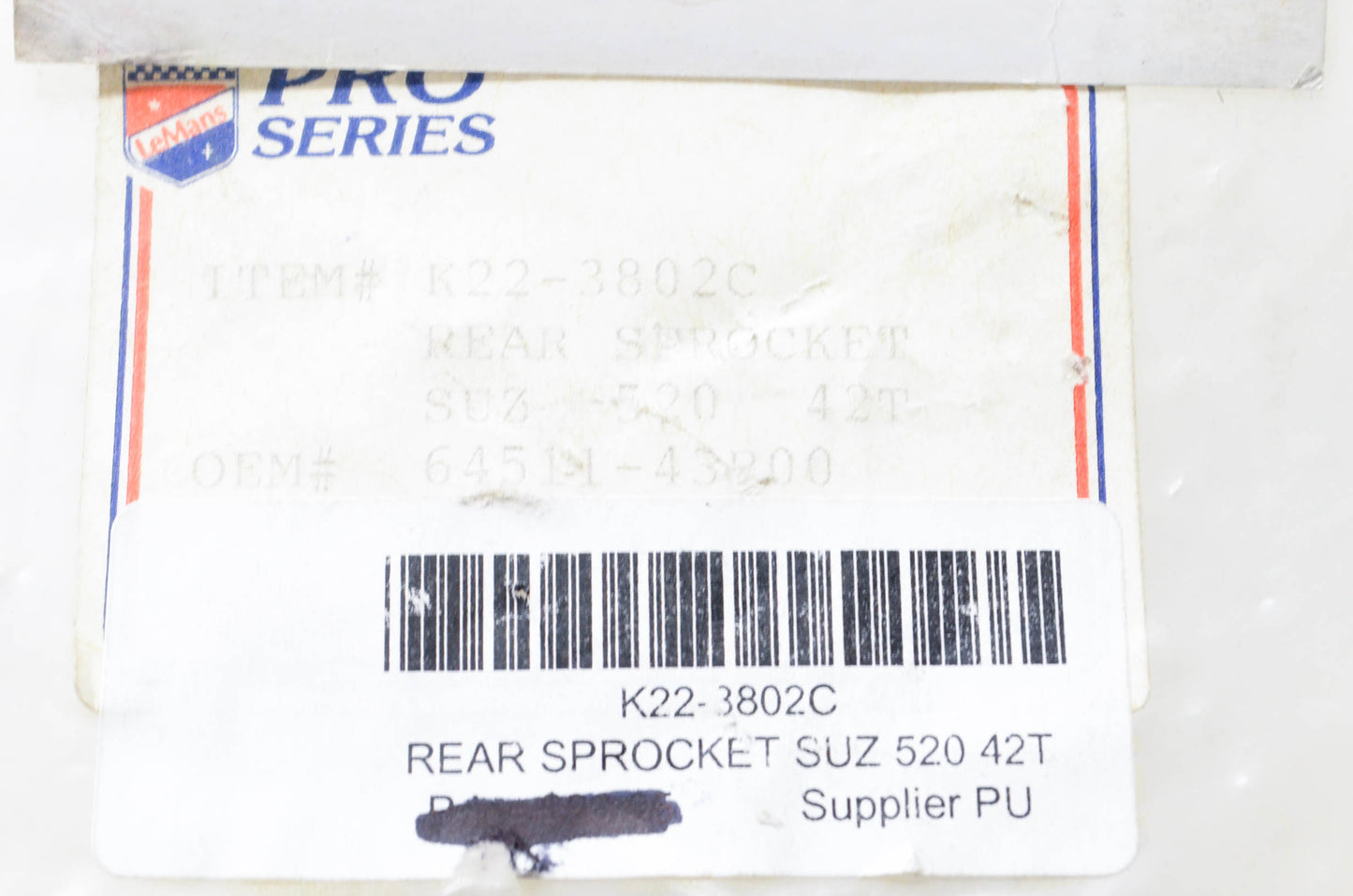 ProSeries K22-3802C Sprocket 42T NOS