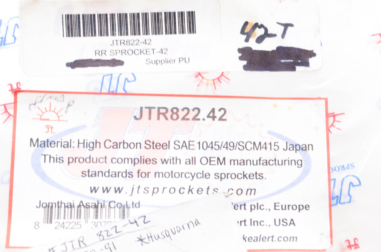 JT JTR822-42 Sprocket 42T NOS