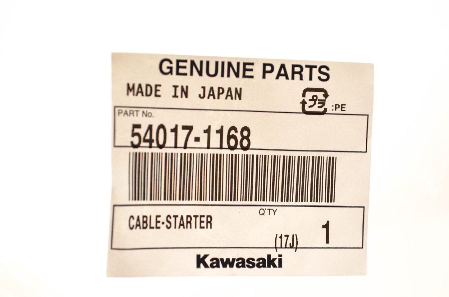 New OEM Kawasaki 54017-1168 Starter Cable NOS