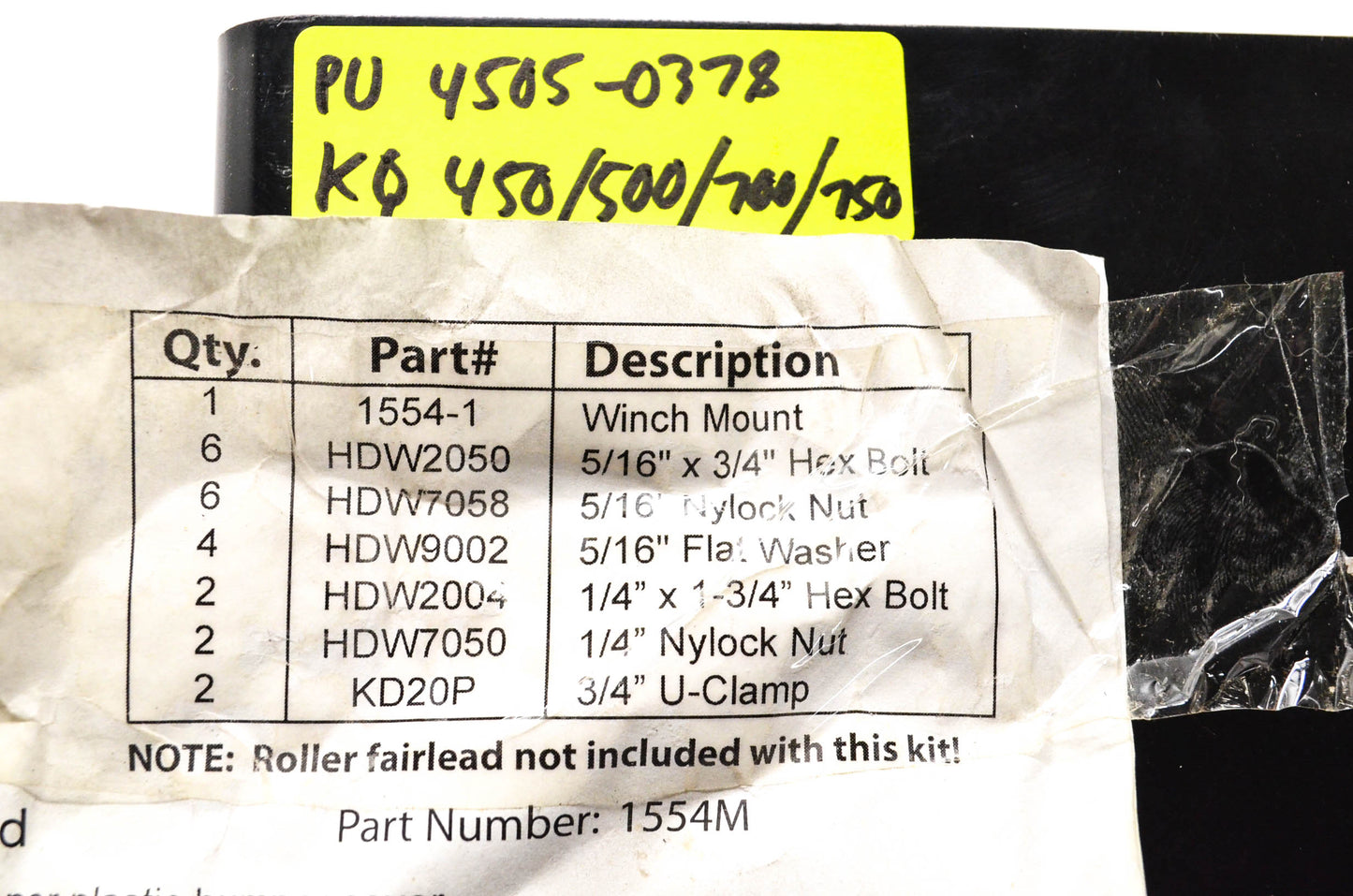 Moose 4505-0378, 1554M Winch Mount Kit NOS