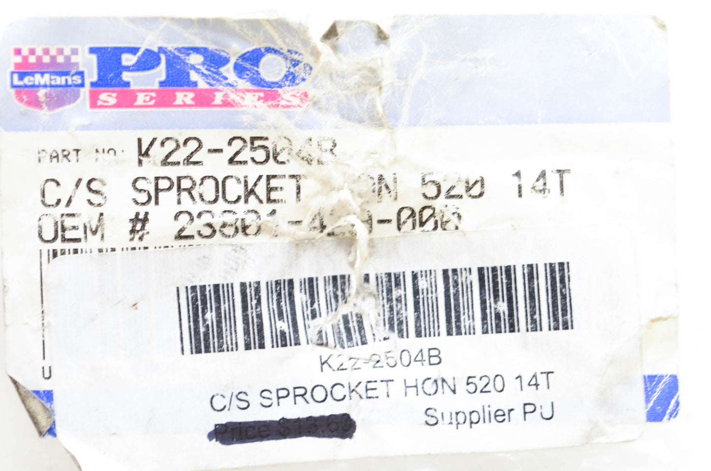 Pro Series K22-2504B, 23801-429-000 Sprocket 14T NOS