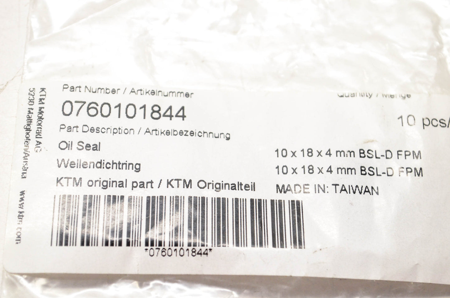 New OEM KTM 0760101844 Oil Seal NOS