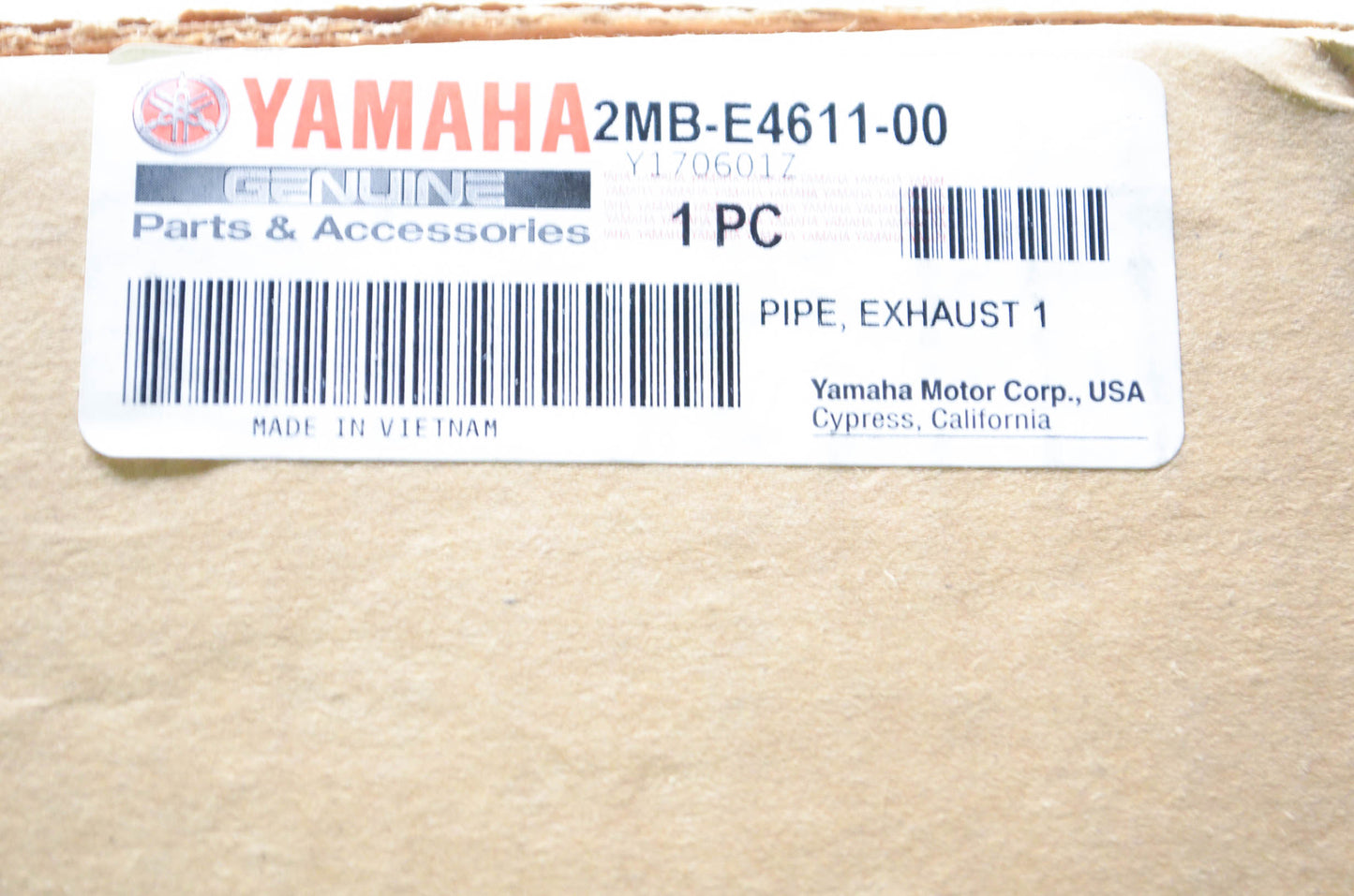 New OEM Yamaha 2MB-E4611-00-00 Exhaust Pipe NOS