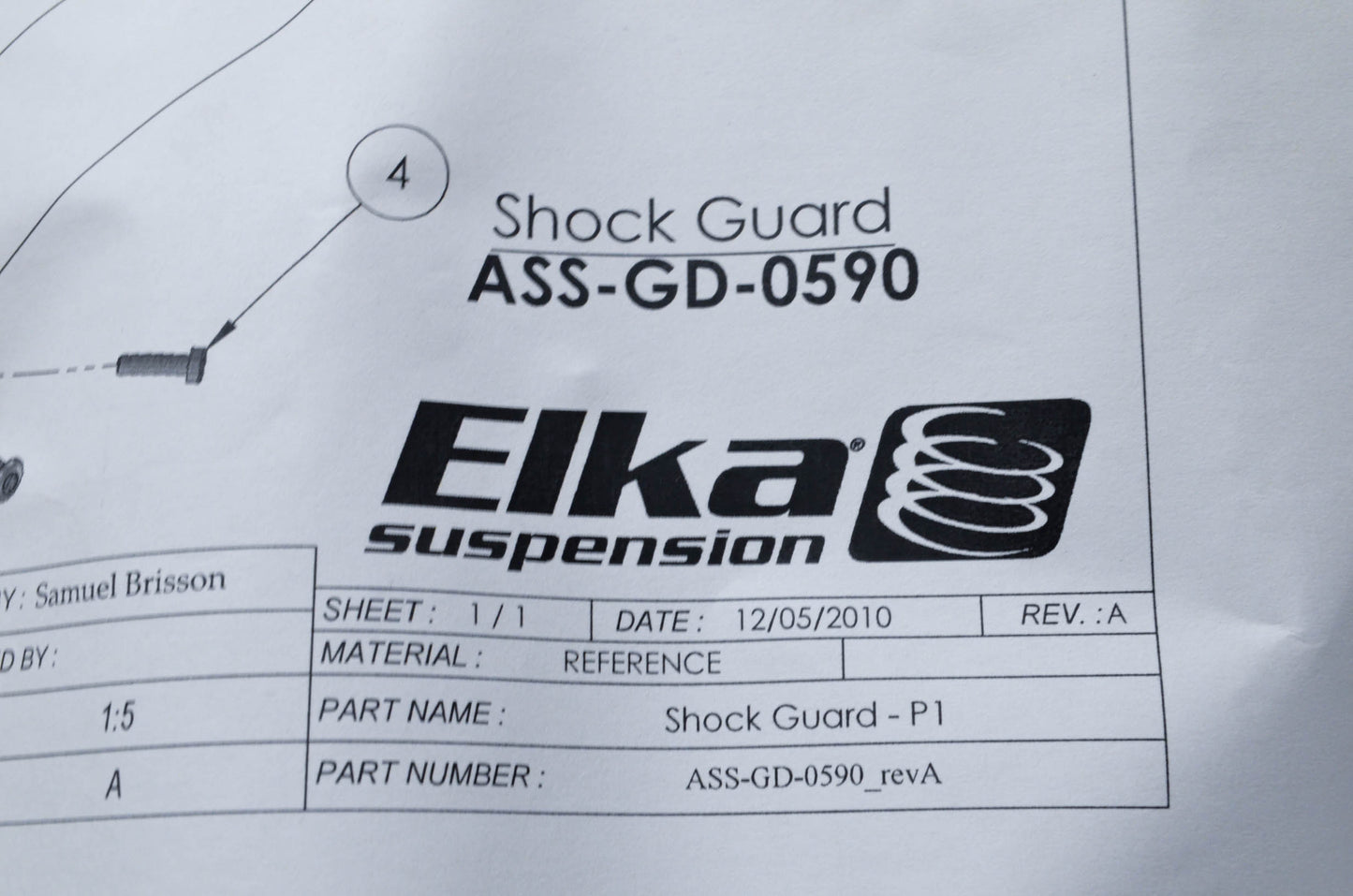 Elka Suspension ASS-GD-0590 Shock Guard Kit NOS