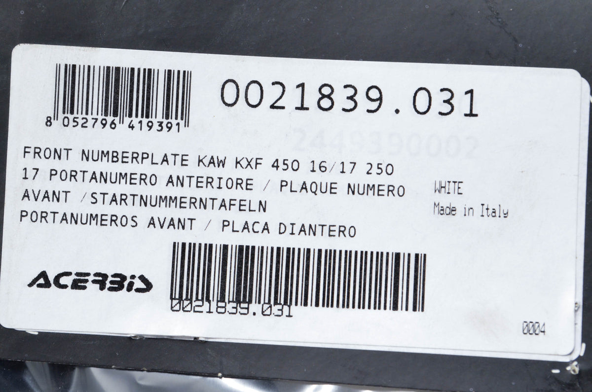 Aceris 0021839.031 Front Number Plate NOS
