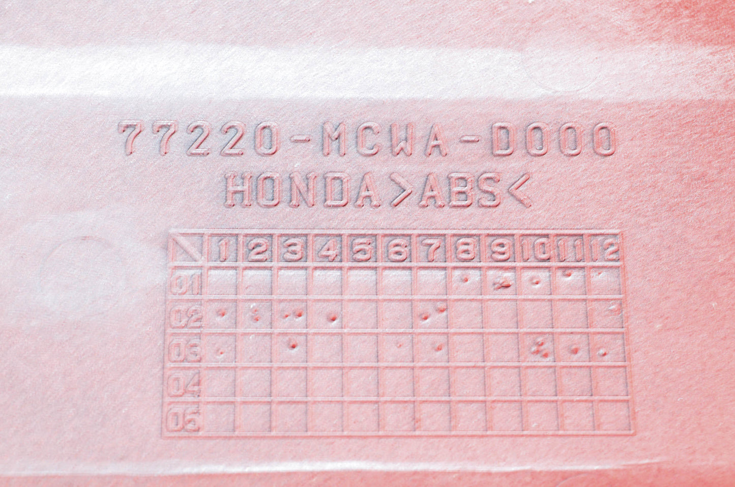 New OEM Honda 77220-MCWA-0000, 77220-MCWA-D000 Cover Red NOS