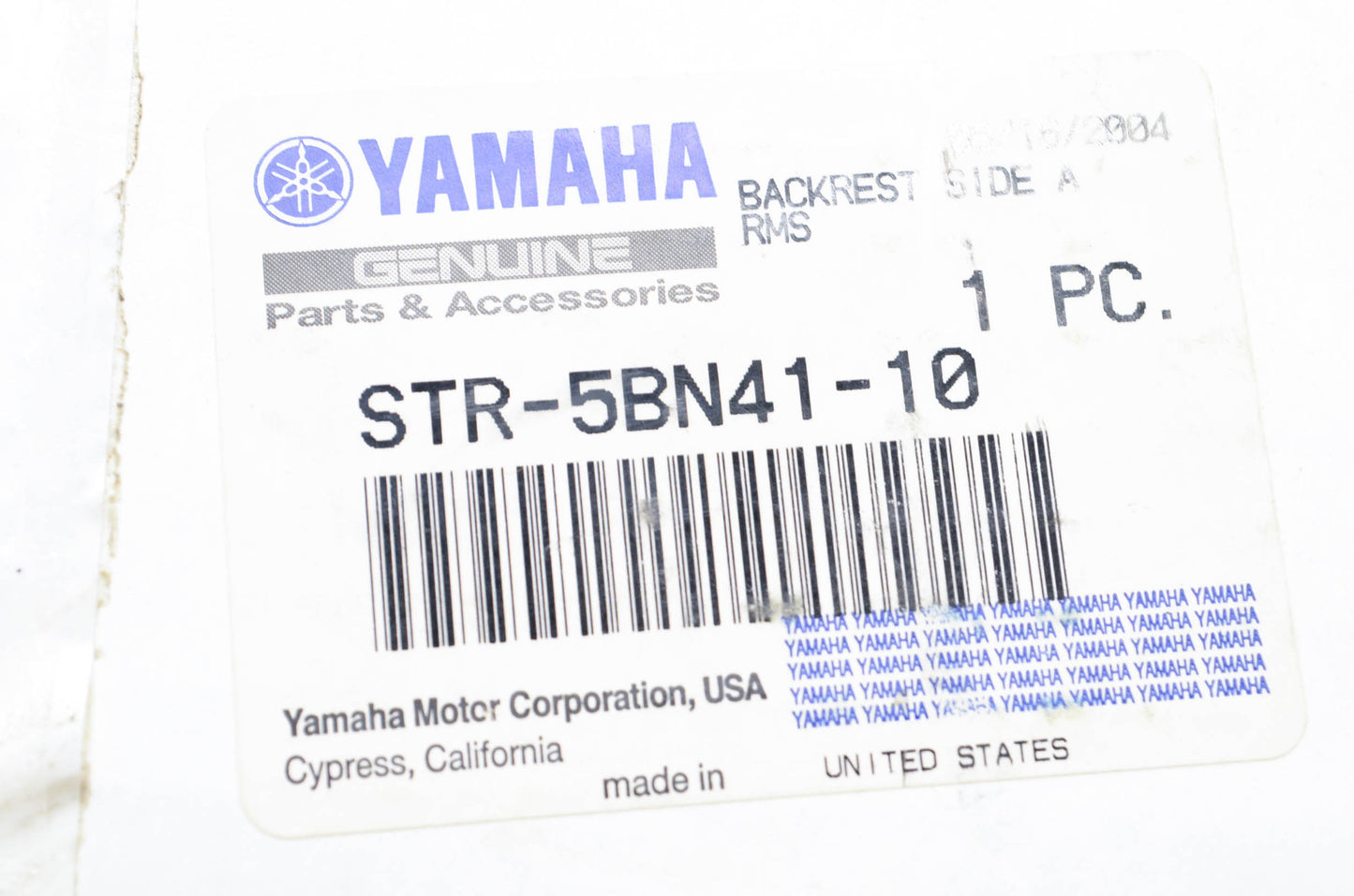 New OEM Yamaha STR-5BN41-10-00 Backrest Side Arm Kit NOS
