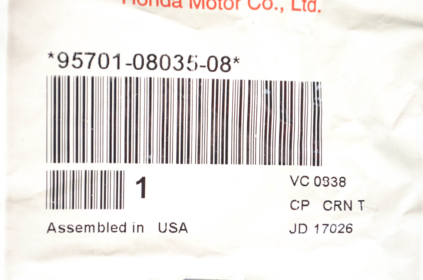 New OEM Honda 95701-08035-08 Flange Bolt 8X35 NOS