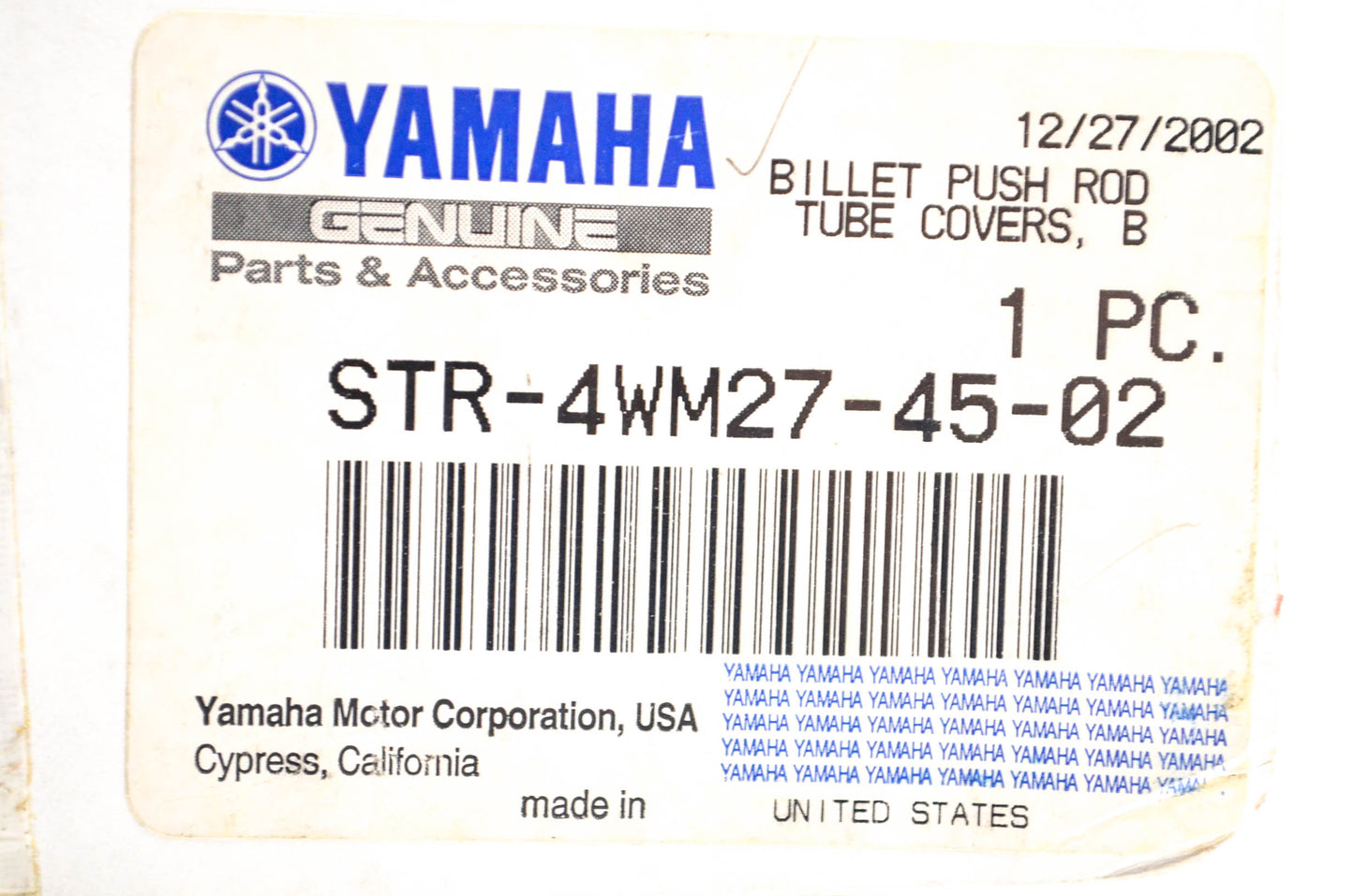 New OEM Yamaha STR-4WM27-45-02 Billet Push Rod Tube Covers NOS