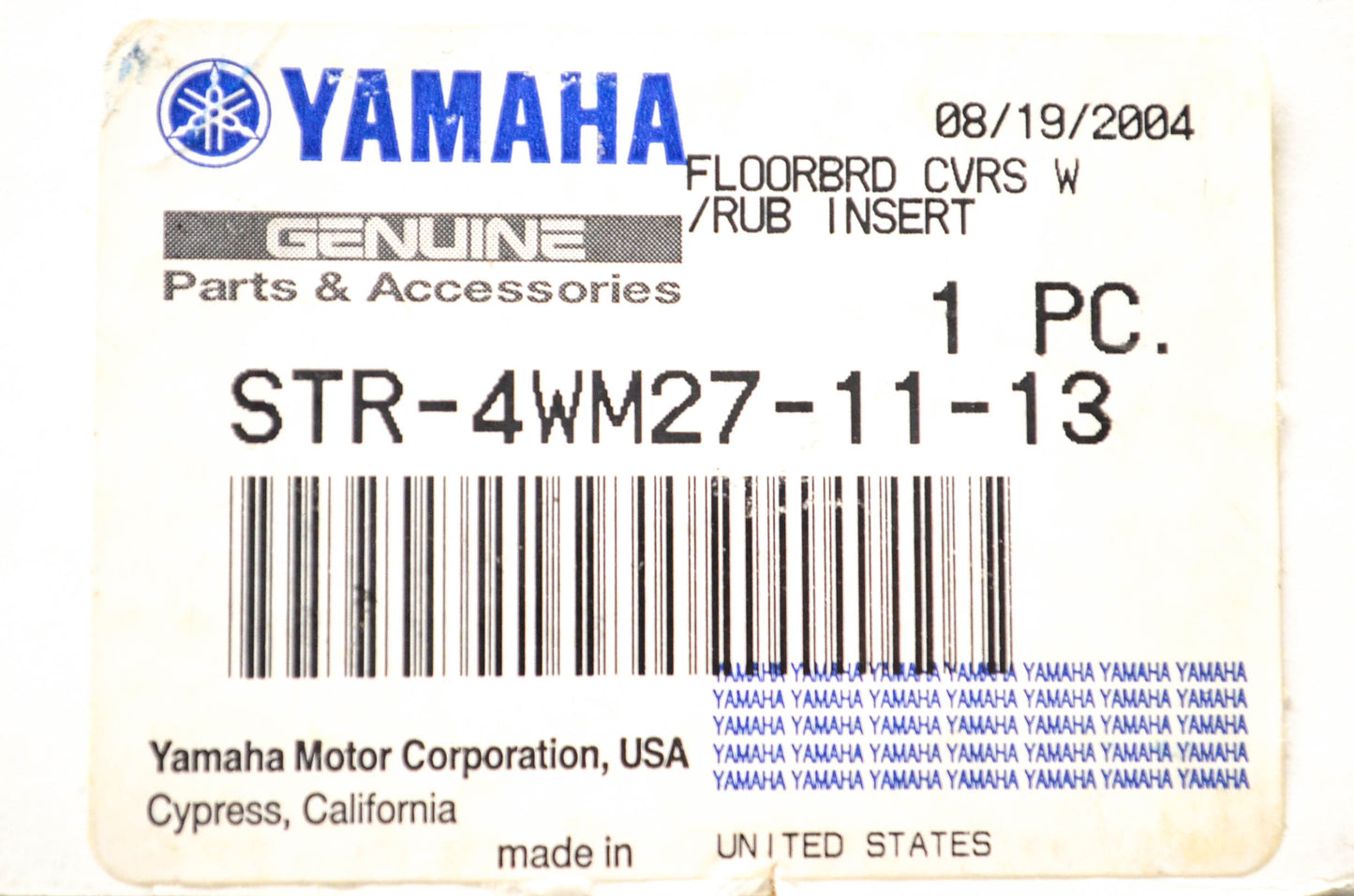 New OEM Yamaha STR-4WM27-11-13 Floorboard Cover Kit NOS