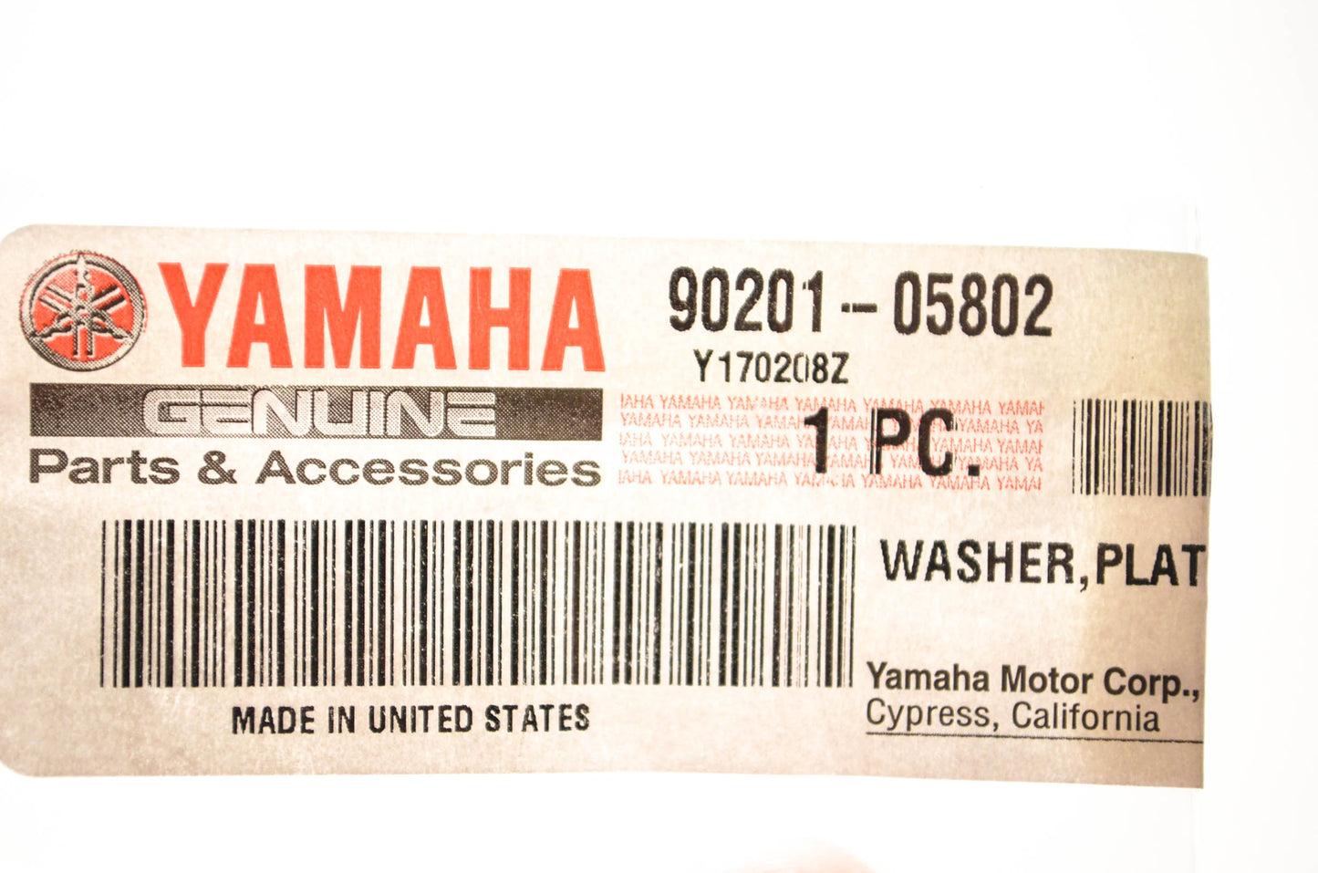 New OEM Yamaha 90201-05802-00 Washer NOS