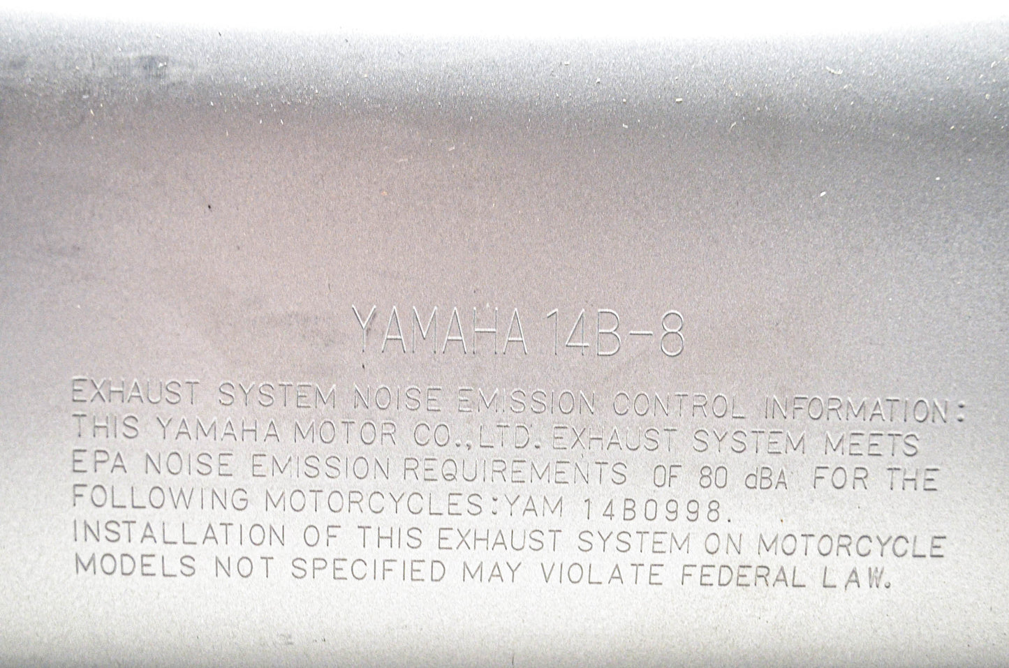 New OEM Yamaha 14B-8, 14B0998 Right Exhaust Assembly NOS