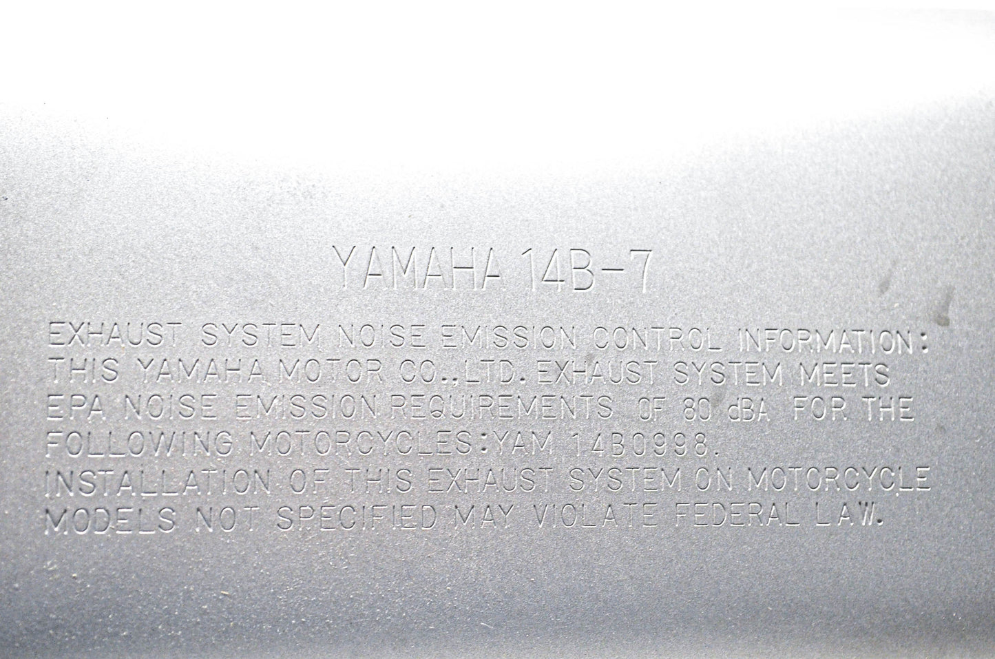 New OEM Yamaha 14B-7, 14B0998 Left Exhaust Assembly NOS