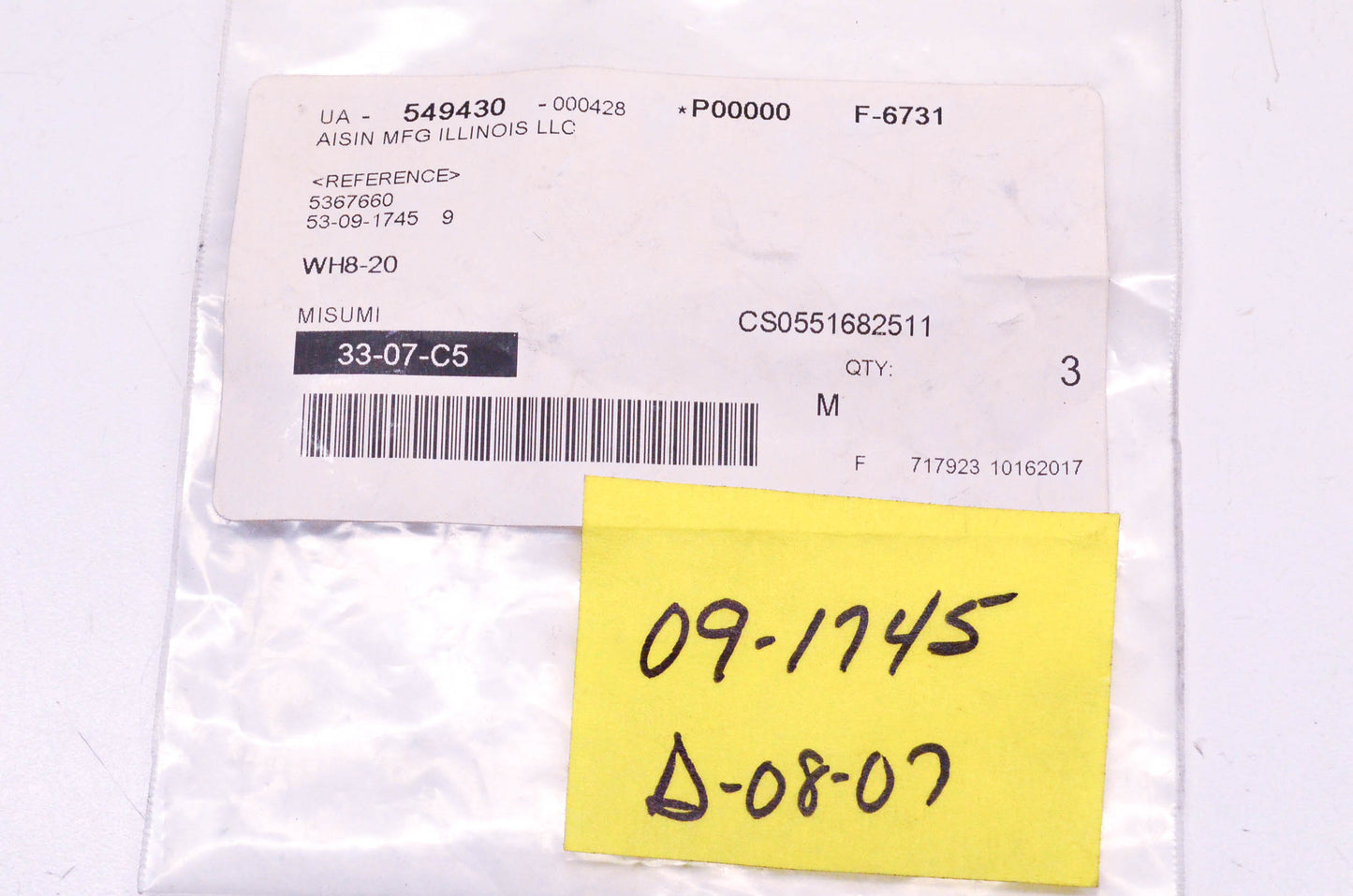 Misumi WH8-20, 5367660 Left Side Die Spring NOS